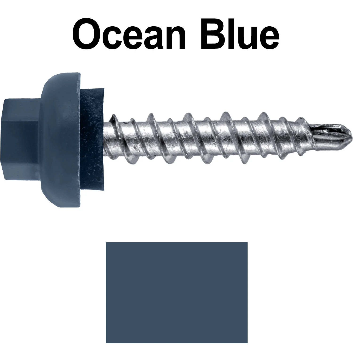 10 X 1" Zinc Aluminum Cap MINI-DRILLER Roofing Screws HI-LO THREAD Zinc Plated Carbon Steel Shank - EPDM Washer - Colored head - Image 108