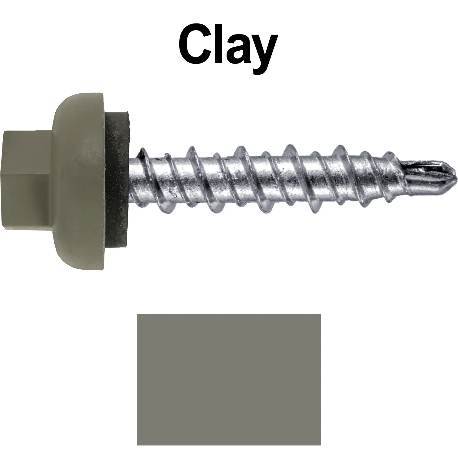 10 X 1" Zinc Aluminum Cap MINI-DRILLER Roofing Screws HI-LO THREAD Zinc Plated Carbon Steel Shank - EPDM Washer - Colored head - Image 30