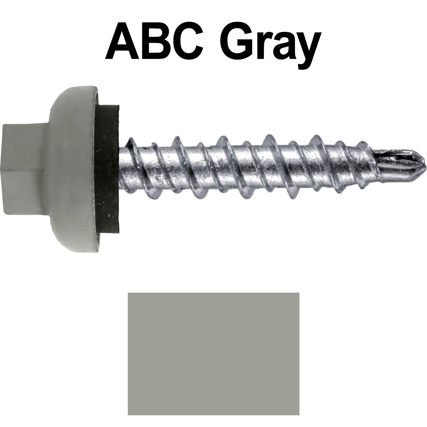 10 X 1" Zinc Aluminum Cap MINI-DRILLER Roofing Screws HI-LO THREAD Zinc Plated Carbon Steel Shank - EPDM Washer - Colored head - Image 48