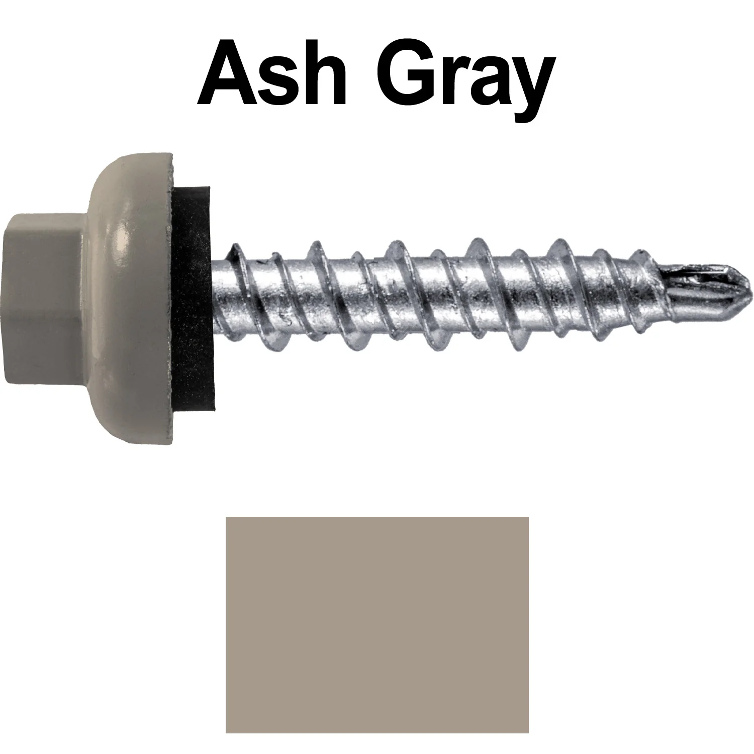 10 X 1" Zinc Aluminum Cap MINI-DRILLER Roofing Screws HI-LO THREAD Zinc Plated Carbon Steel Shank - EPDM Washer - Colored head - Image 51