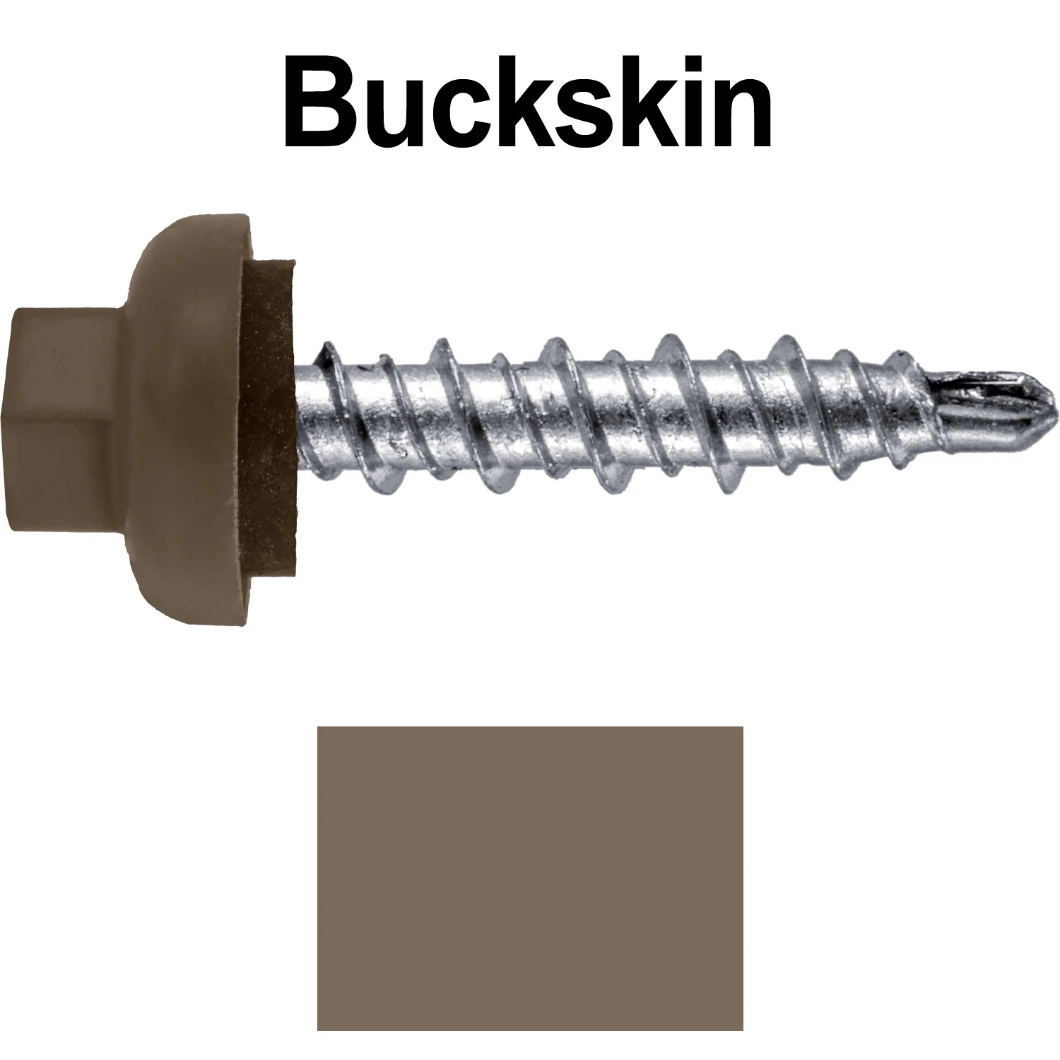 10 X 1" Zinc Aluminum Cap MINI-DRILLER Roofing Screws HI-LO THREAD Zinc Plated Carbon Steel Shank - EPDM Washer - Colored head - Image 62