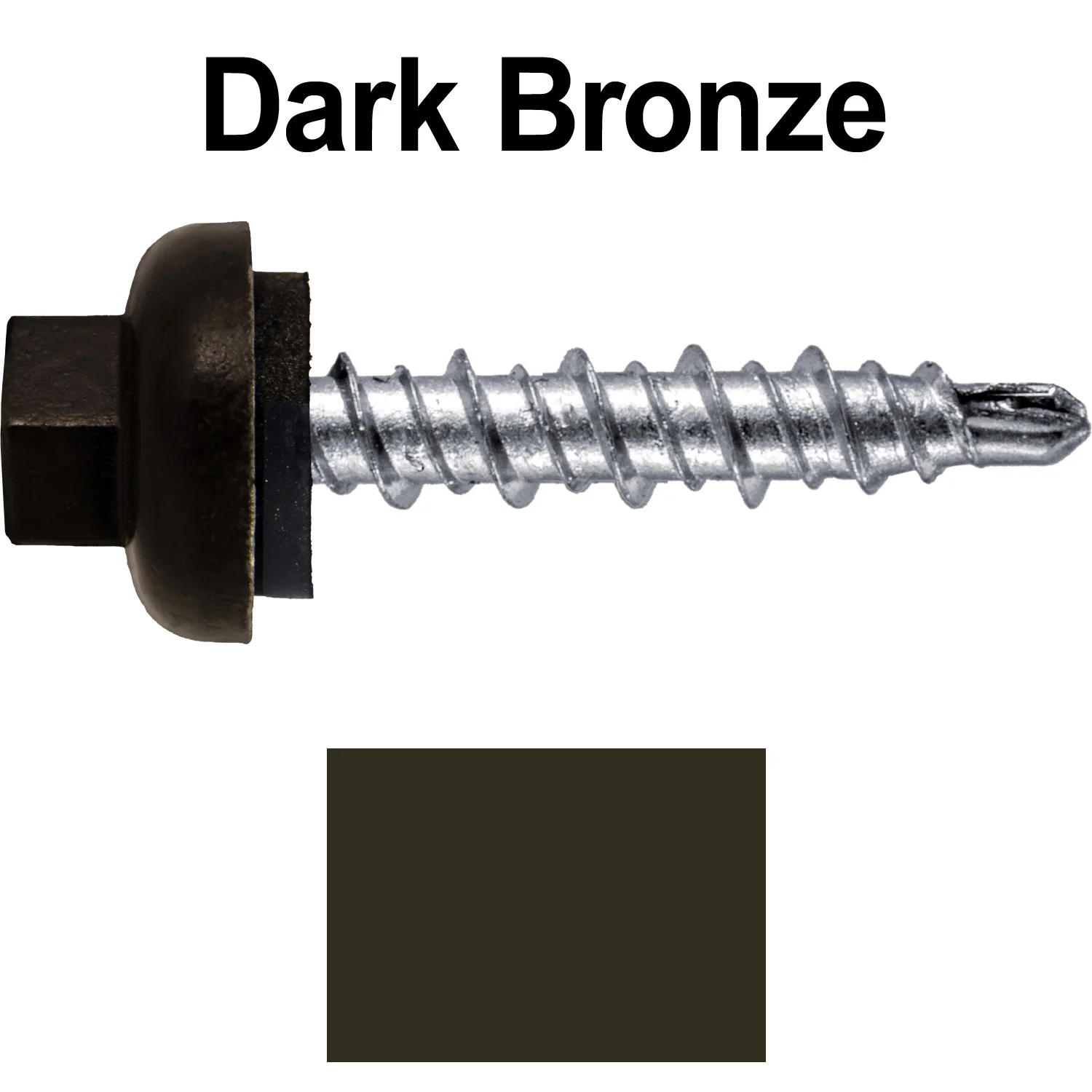 10 X 1" Zinc Aluminum Cap MINI-DRILLER Roofing Screws HI-LO THREAD Zinc Plated Carbon Steel Shank - EPDM Washer - Colored head - Image 8