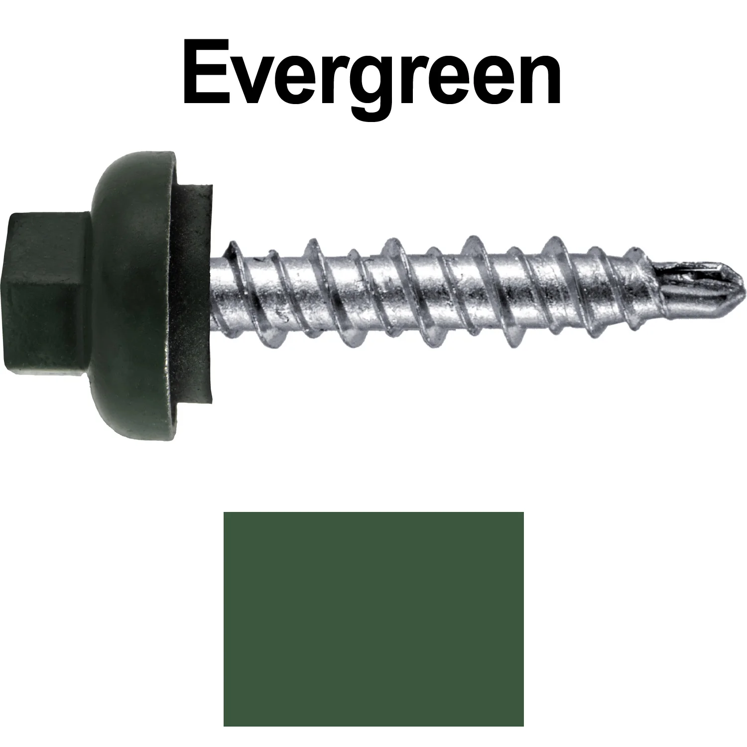 10 X 1" Zinc Aluminum Cap MINI-DRILLER Roofing Screws HI-LO THREAD Zinc Plated Carbon Steel Shank - EPDM Washer - Colored head - Image 84