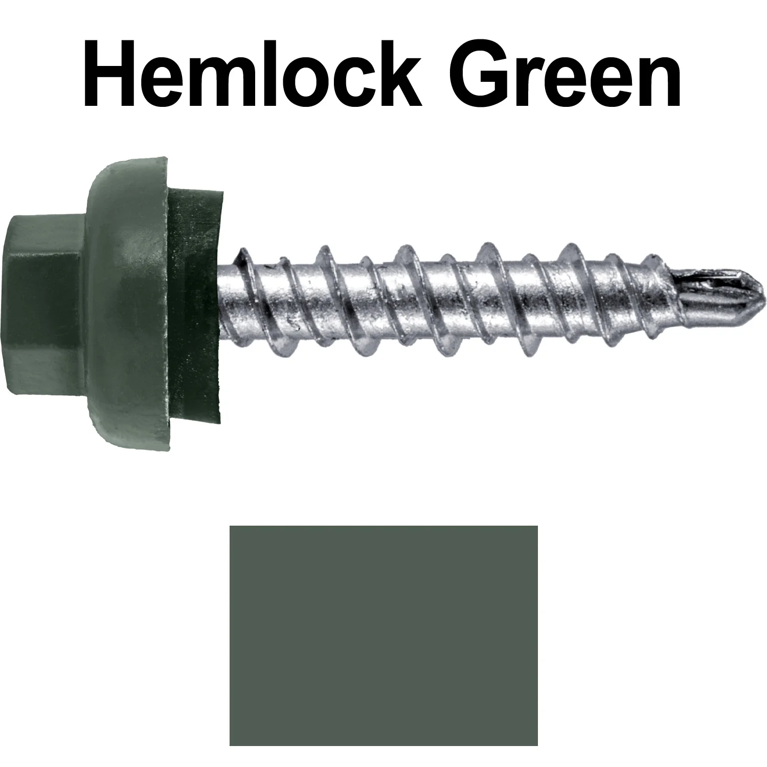 10 X 1" Zinc Aluminum Cap MINI-DRILLER Roofing Screws HI-LO THREAD Zinc Plated Carbon Steel Shank - EPDM Washer - Colored head - Image 92