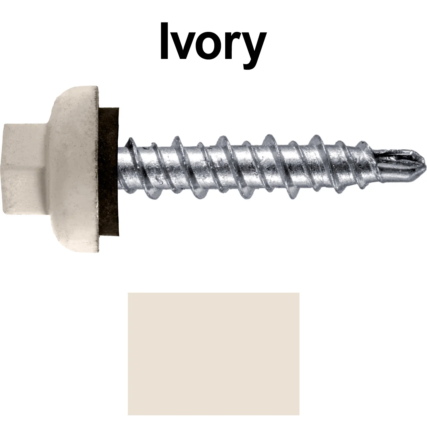 10 X 1" Zinc Aluminum Cap MINI-DRILLER Roofing Screws HI-LO THREAD Zinc Plated Carbon Steel Shank - EPDM Washer - Colored head - Image 96