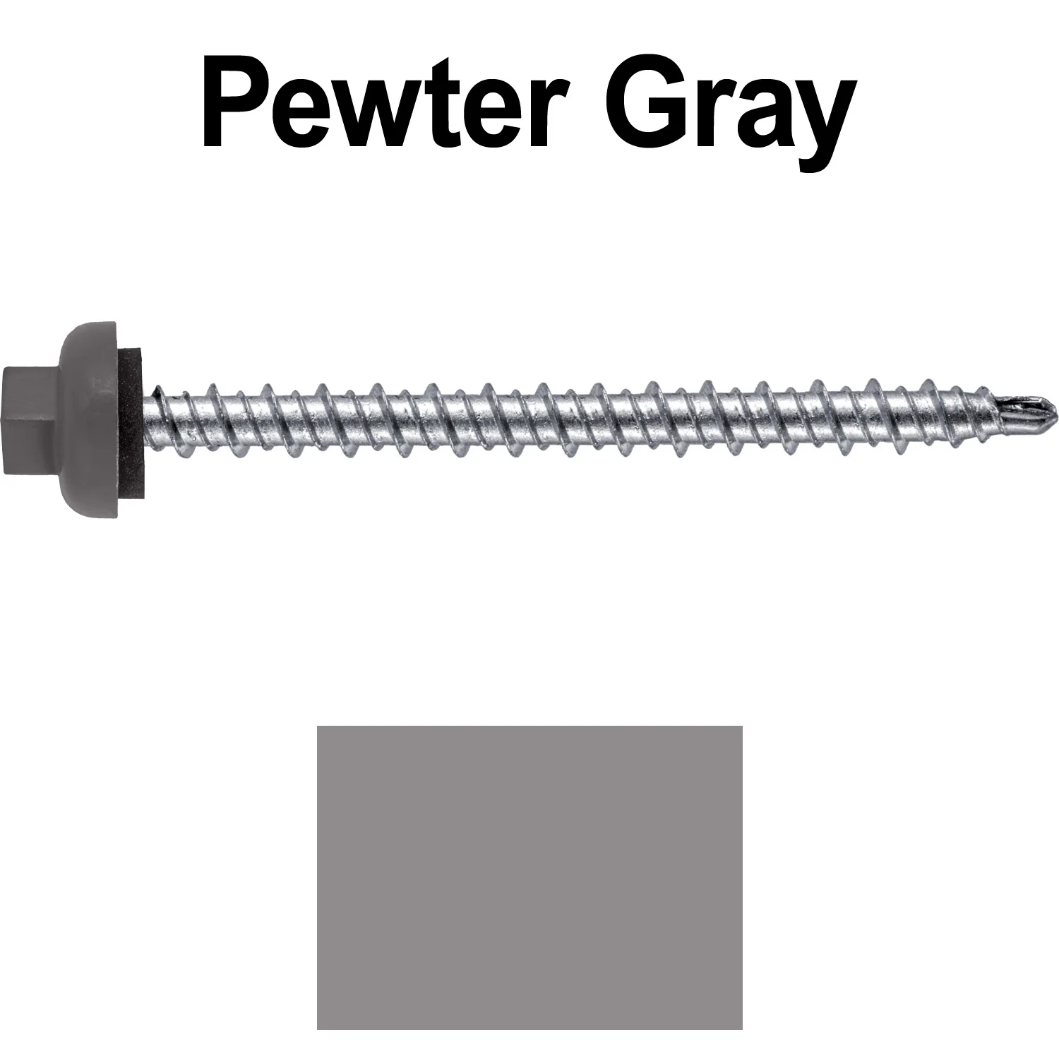 10 X 2-1/2" Zinc Aluminum Cap MINI-DRILLER Roofing Screws HI-LO THREAD Zinc Plated Carbon Steel Shank - EPDM Washer - Colored head - Image 111