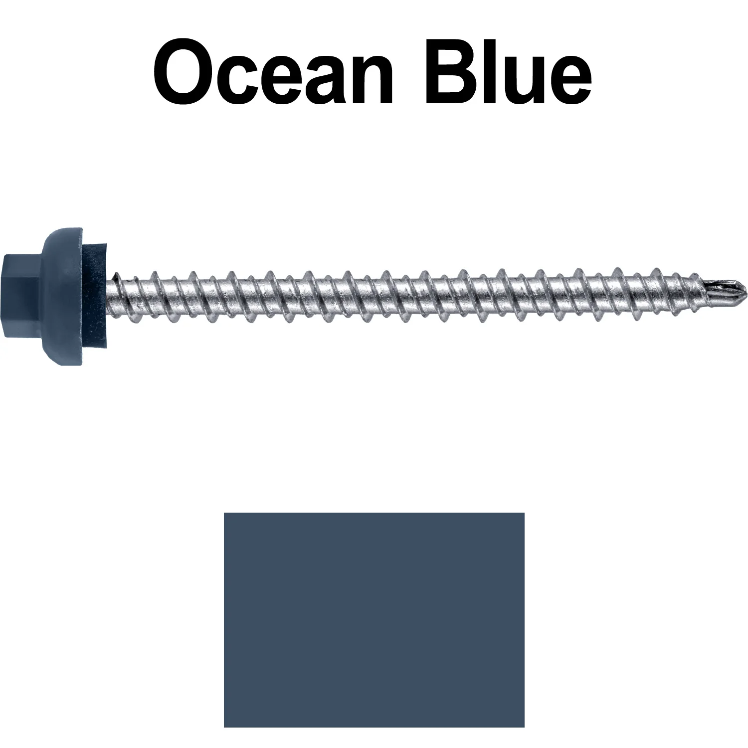 10 X 2-1/2" Zinc Aluminum Cap MINI-DRILLER Roofing Screws HI-LO THREAD Zinc Plated Carbon Steel Shank - EPDM Washer - Colored head - Image 18