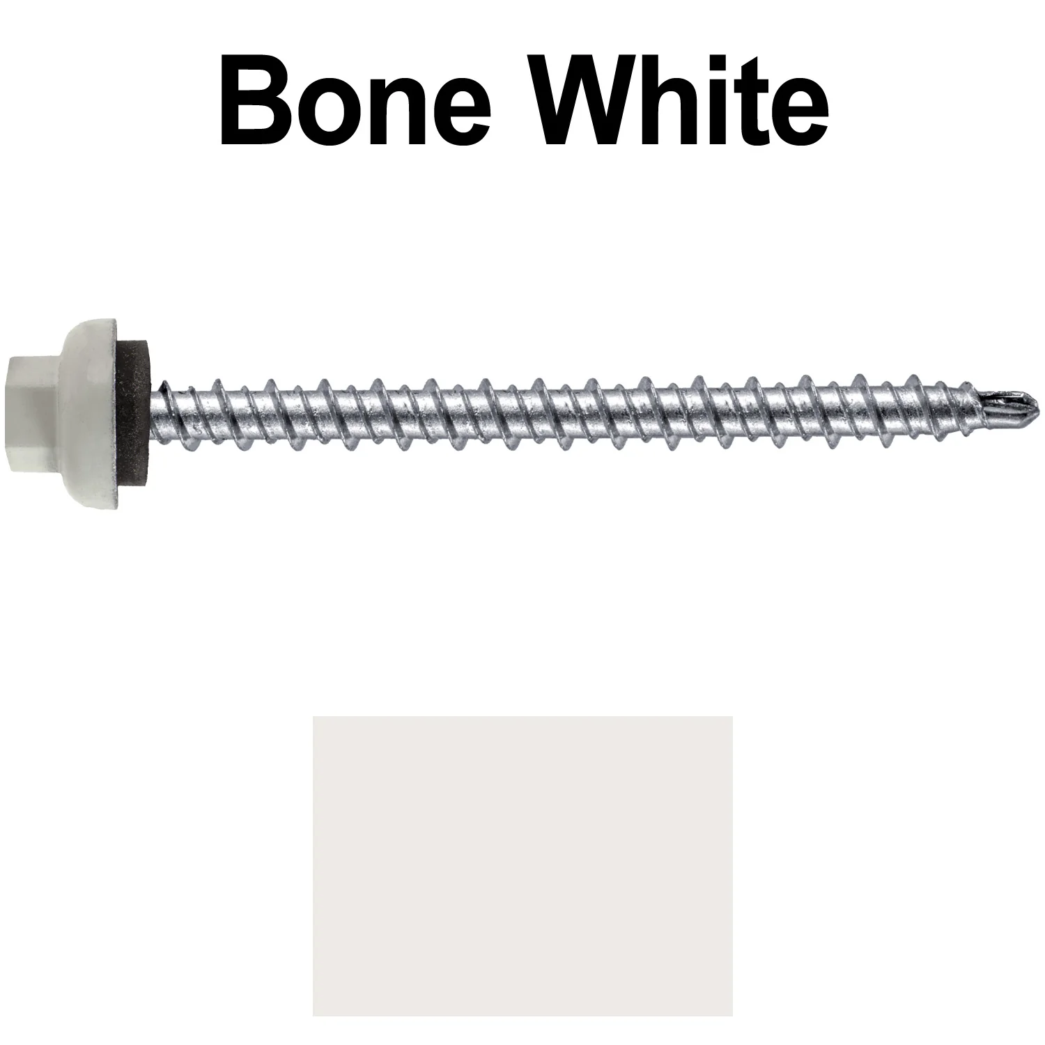 10 X 2-1/2" Zinc Aluminum Cap MINI-DRILLER Roofing Screws HI-LO THREAD Zinc Plated Carbon Steel Shank - EPDM Washer - Colored head - Image 43