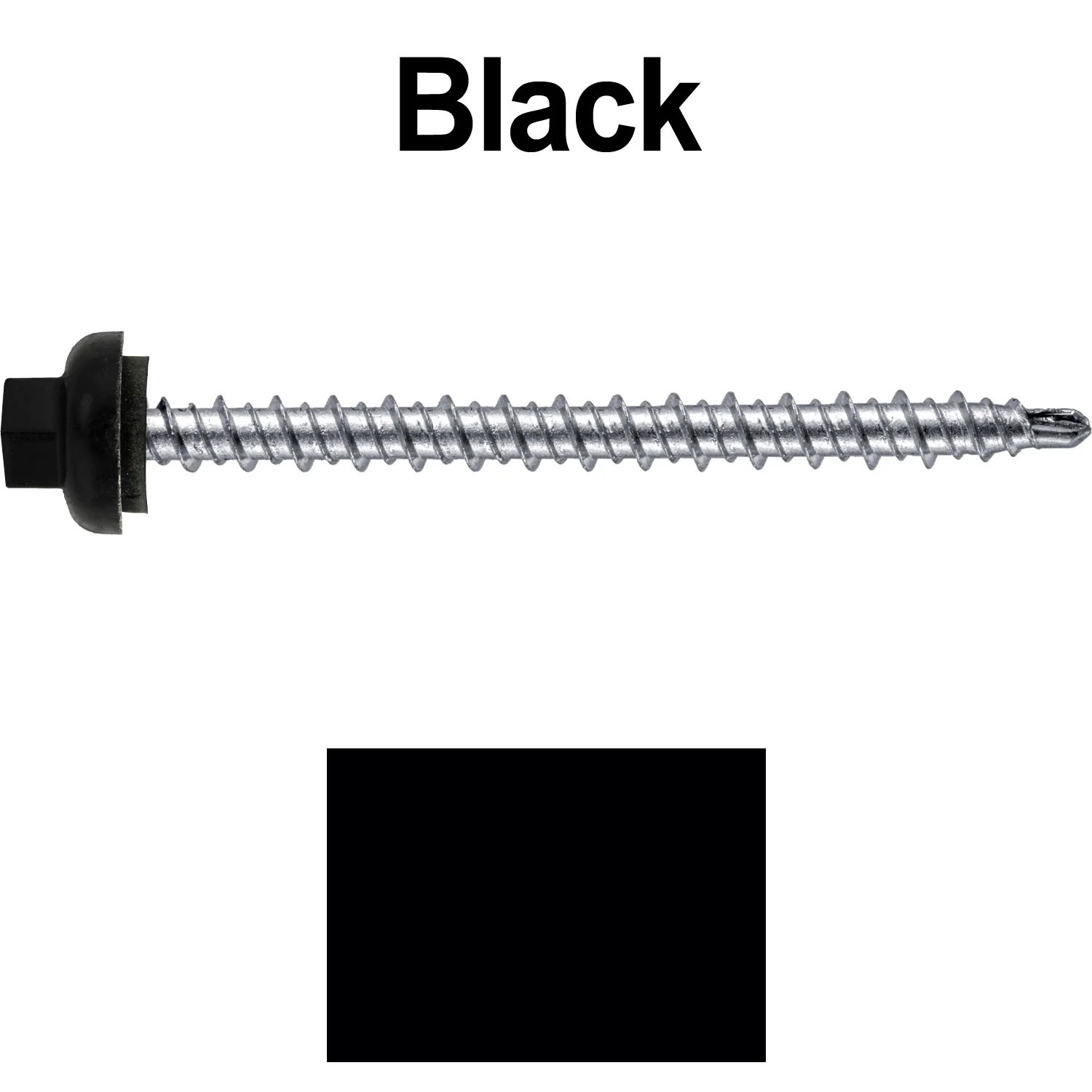 10 X 2-1/2" Zinc Aluminum Cap MINI-DRILLER Roofing Screws HI-LO THREAD Zinc Plated Carbon Steel Shank - EPDM Washer - Colored head - Image 52