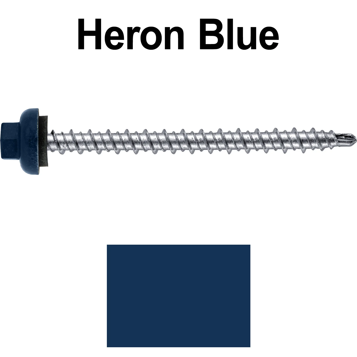 10 X 2-1/2" Zinc Aluminum Cap MINI-DRILLER Roofing Screws HI-LO THREAD Zinc Plated Carbon Steel Shank - EPDM Washer - Colored head - Image 92