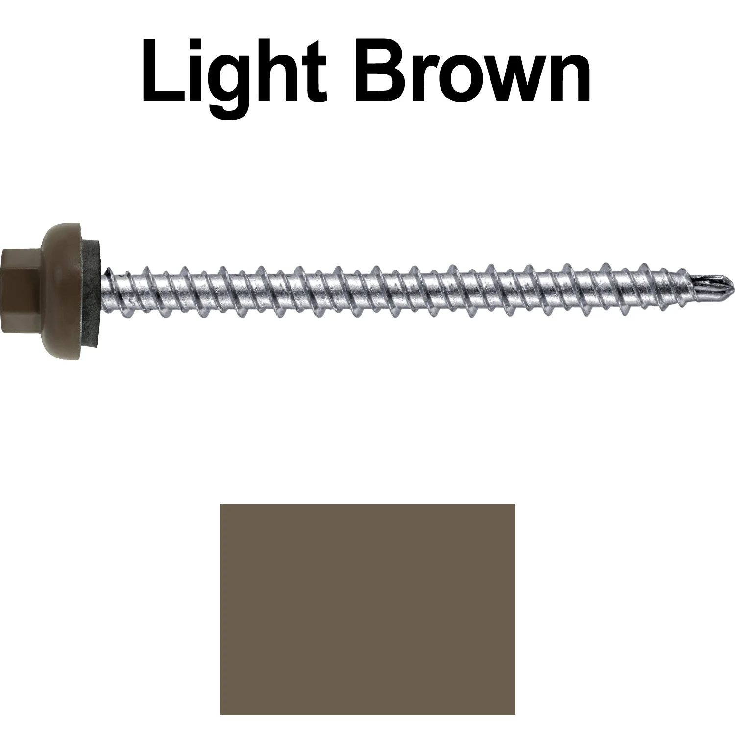 10 X 2-1/2" Zinc Aluminum Cap MINI-DRILLER Roofing Screws HI-LO THREAD Zinc Plated Carbon Steel Shank - EPDM Washer - Colored head - Image 97