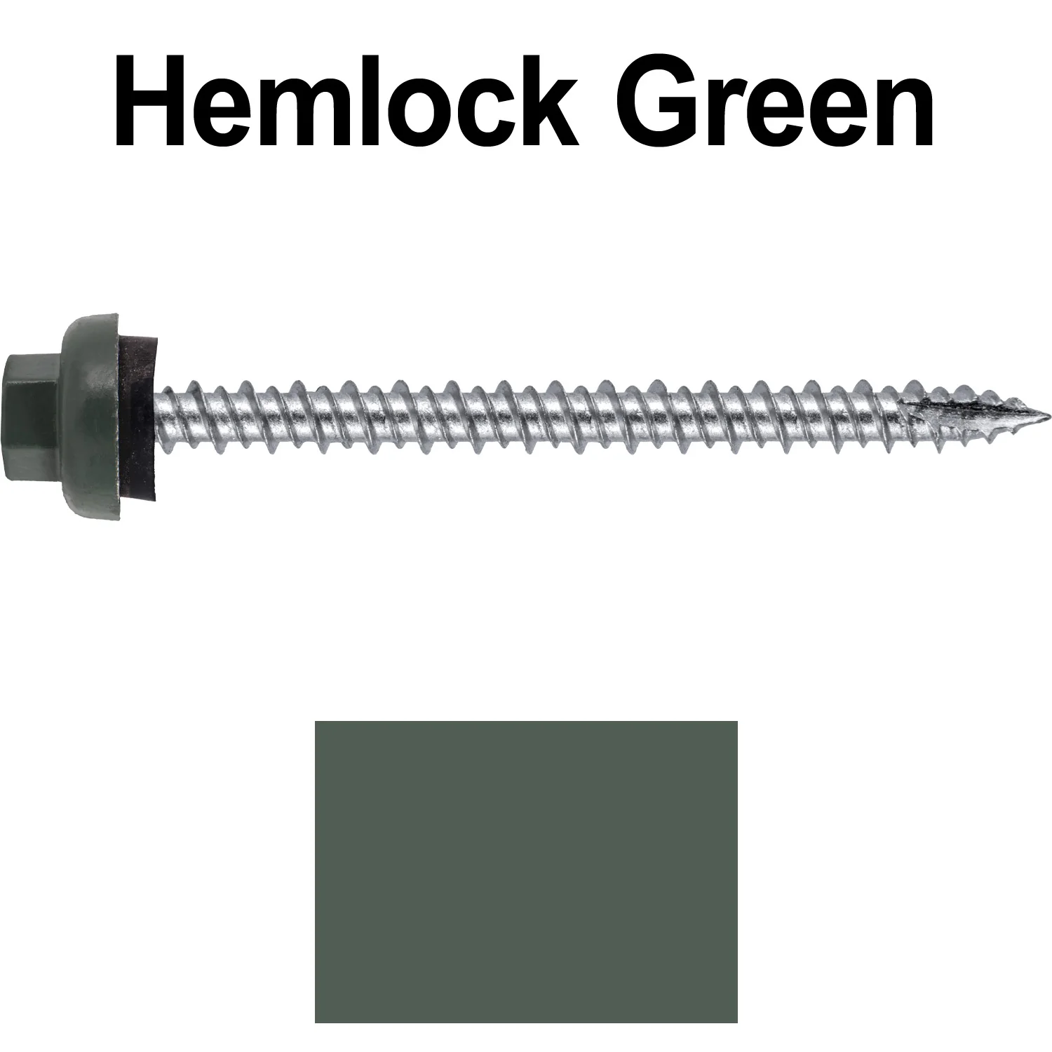 10 X 2-1/2" HI-LO Zinc Aluminum Cap Metal Roofing Screws - Hex Washer Head - Self starting/self tapping - EPDM washer. Colored head. - Image 27