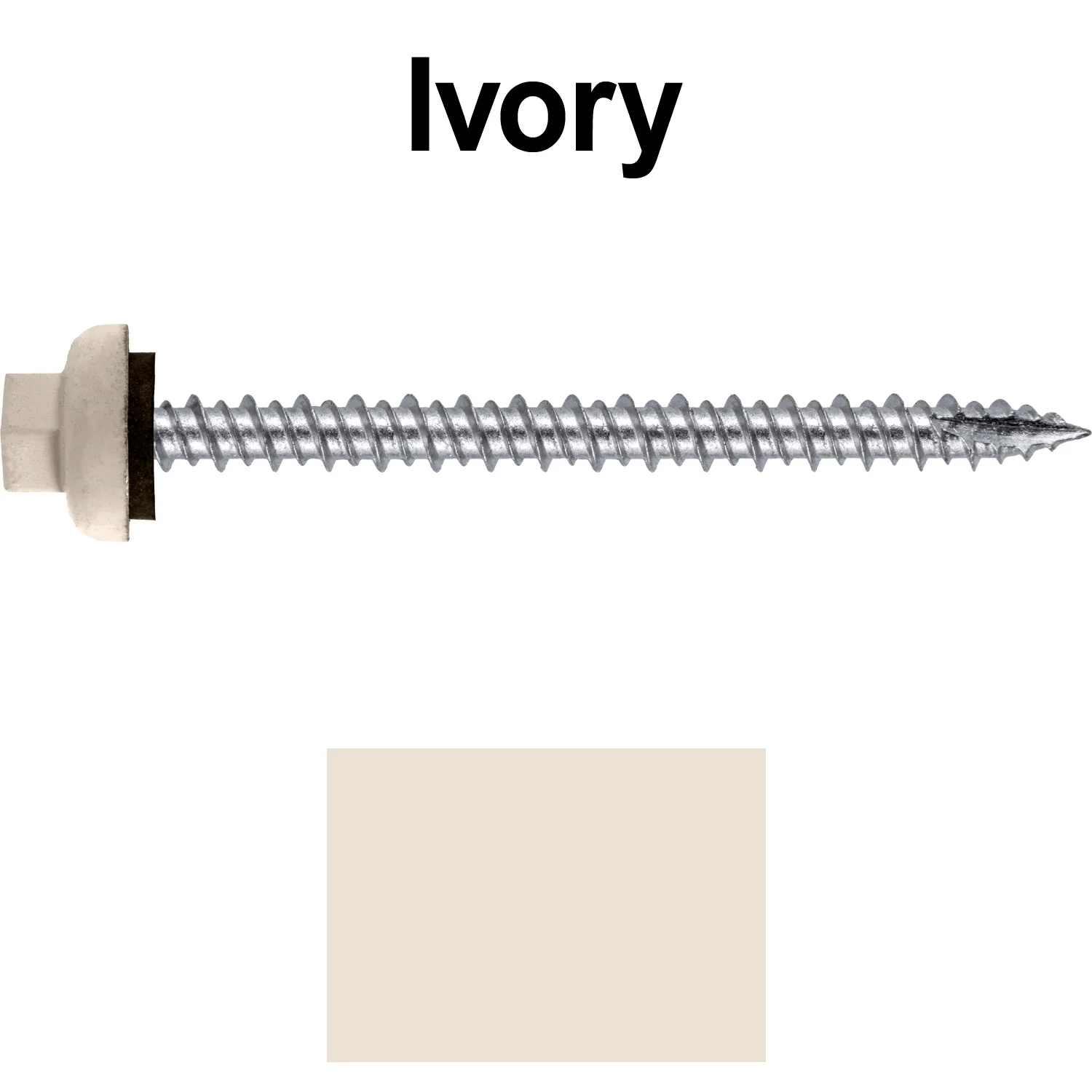 10 X 2-1/2" HI-LO Zinc Aluminum Cap Metal Roofing Screws - Hex Washer Head - Self starting/self tapping - EPDM washer. Colored head. - Image 29