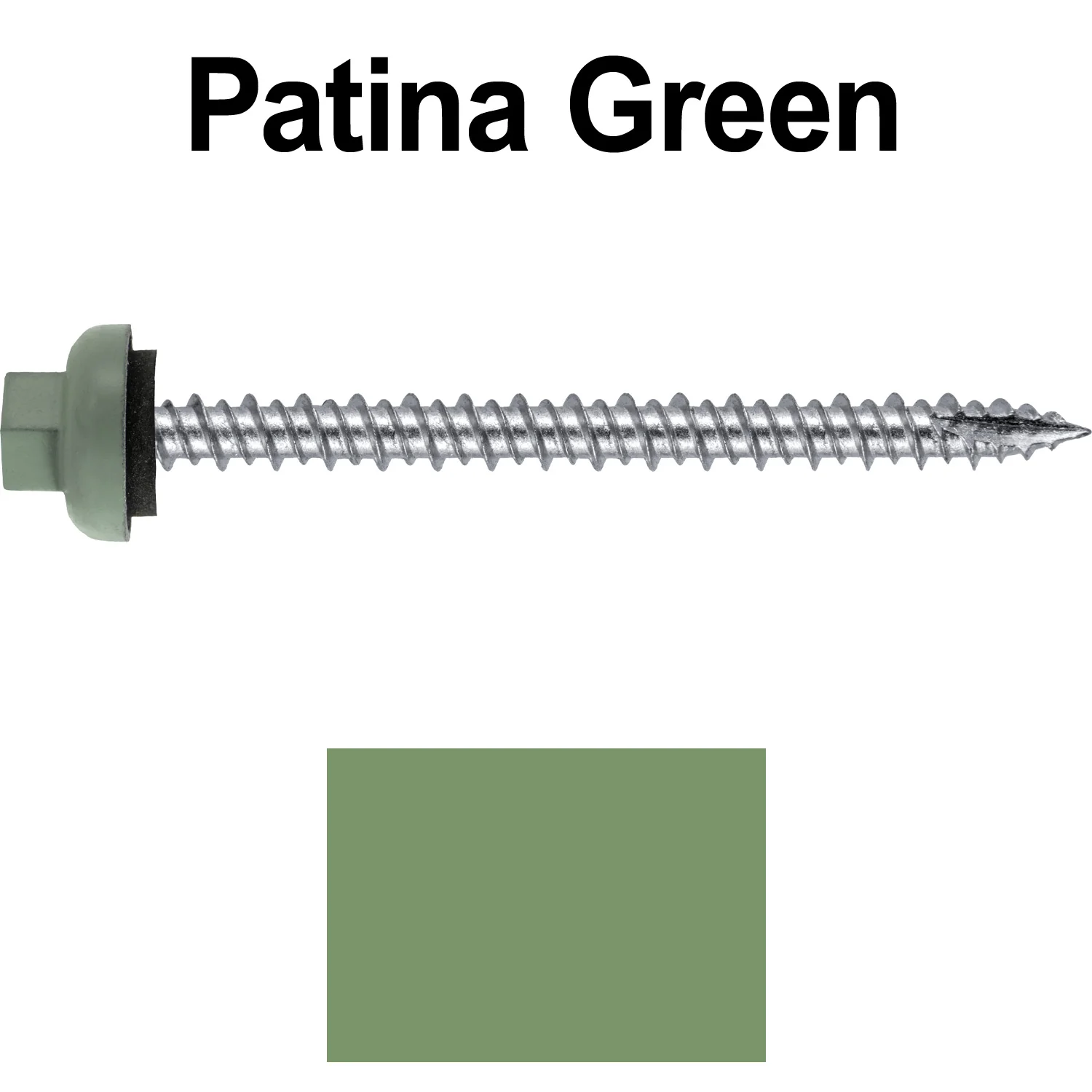 10 X 2-1/2" HI-LO Zinc Aluminum Cap Metal Roofing Screws - Hex Washer Head - Self starting/self tapping - EPDM washer. Colored head. - Image 37