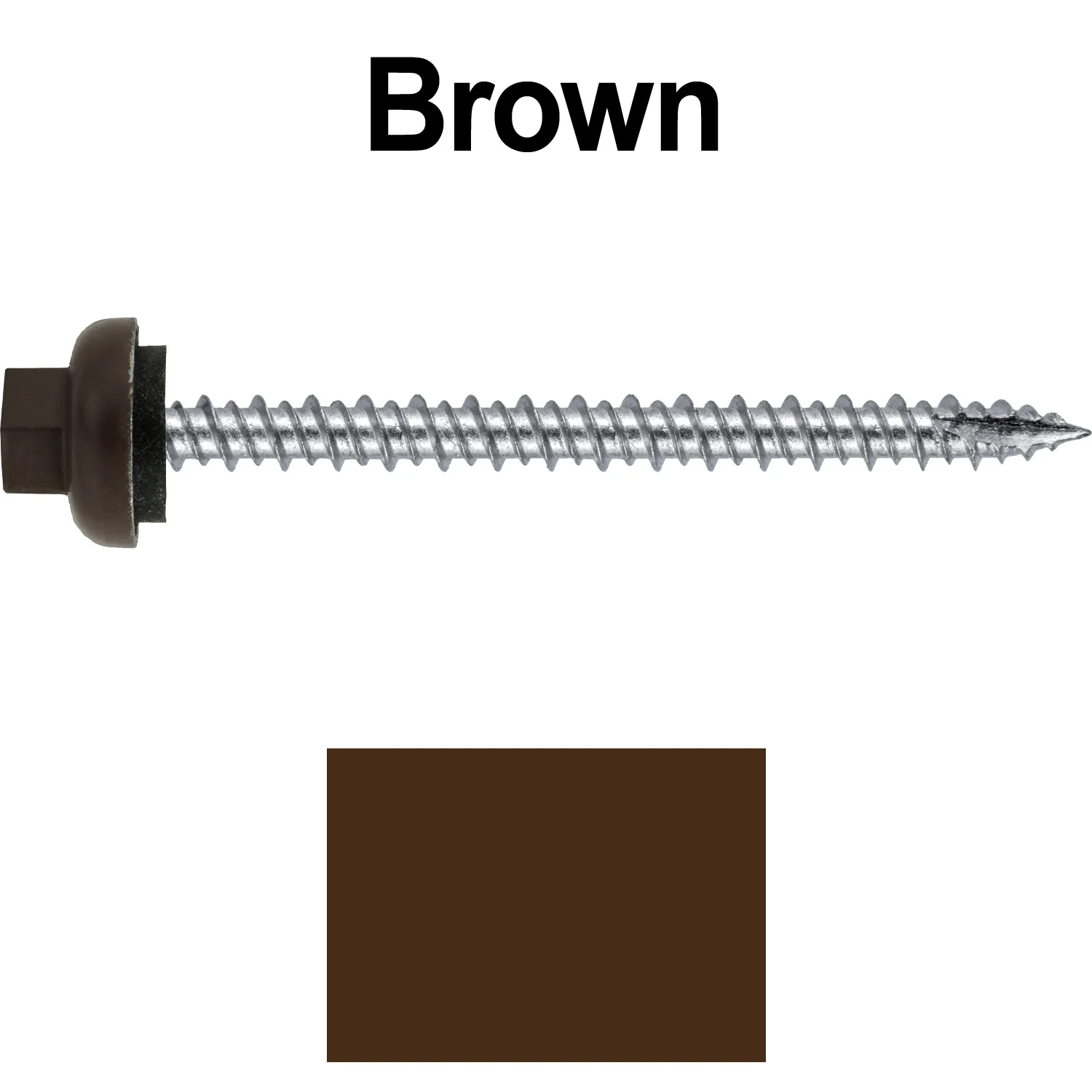 10 X 2-1/2" HI-LO Zinc Aluminum Cap Metal Roofing Screws - Hex Washer Head - Self starting/self tapping - EPDM washer. Colored head. - Image 60