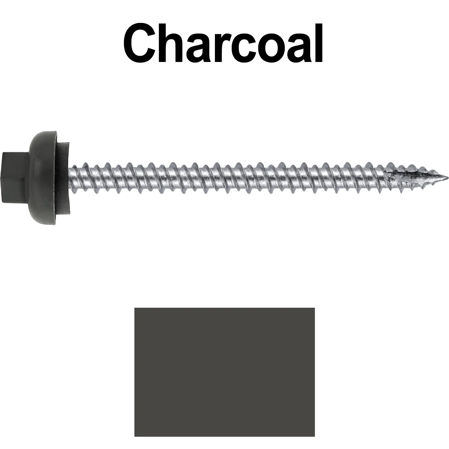 10 X 2-1/2" HI-LO Zinc Aluminum Cap Metal Roofing Screws - Hex Washer Head - Self starting/self tapping - EPDM washer. Colored head. - Image 65