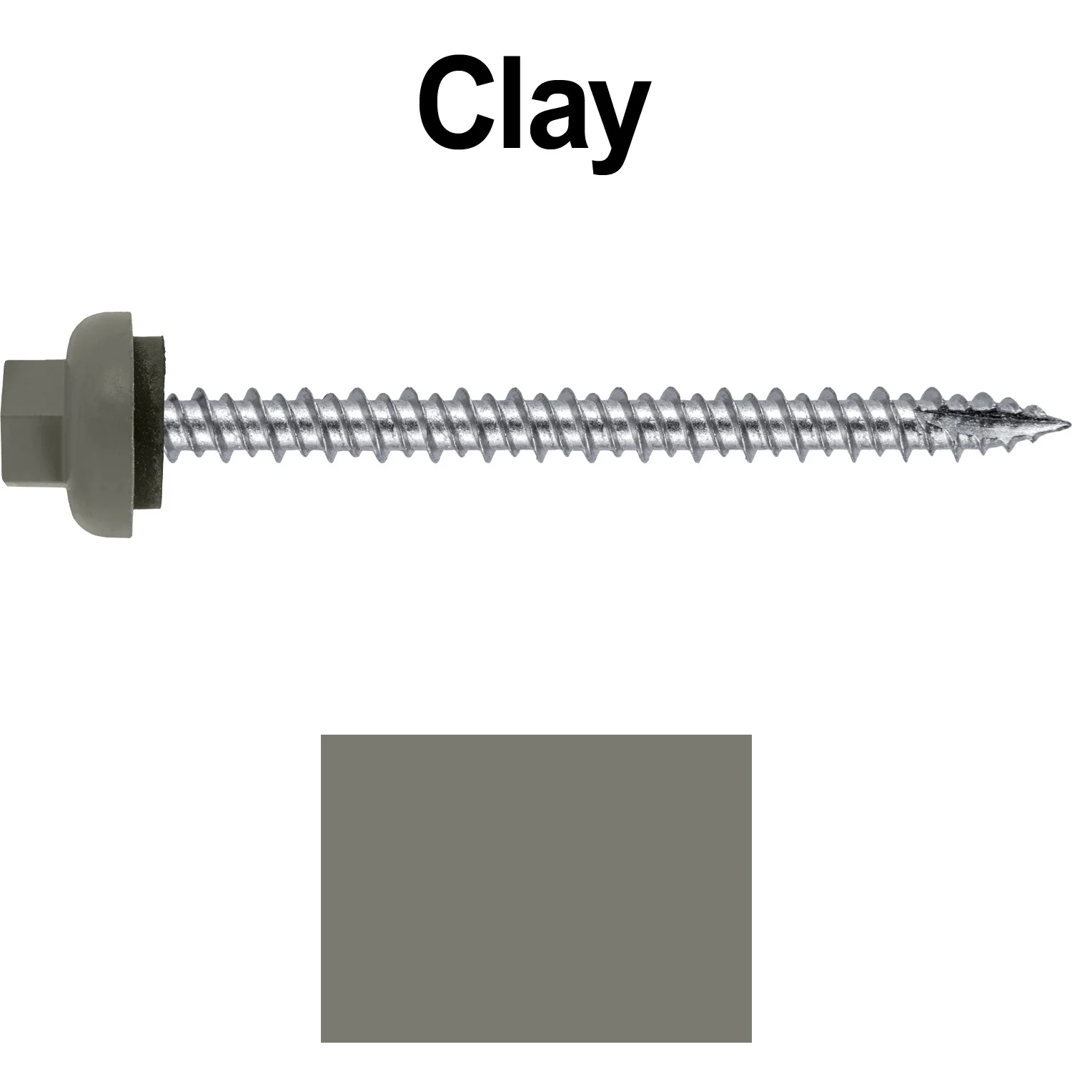 10 X 2-1/2" HI-LO Zinc Aluminum Cap Metal Roofing Screws - Hex Washer Head - Self starting/self tapping - EPDM washer. Colored head. - Image 68