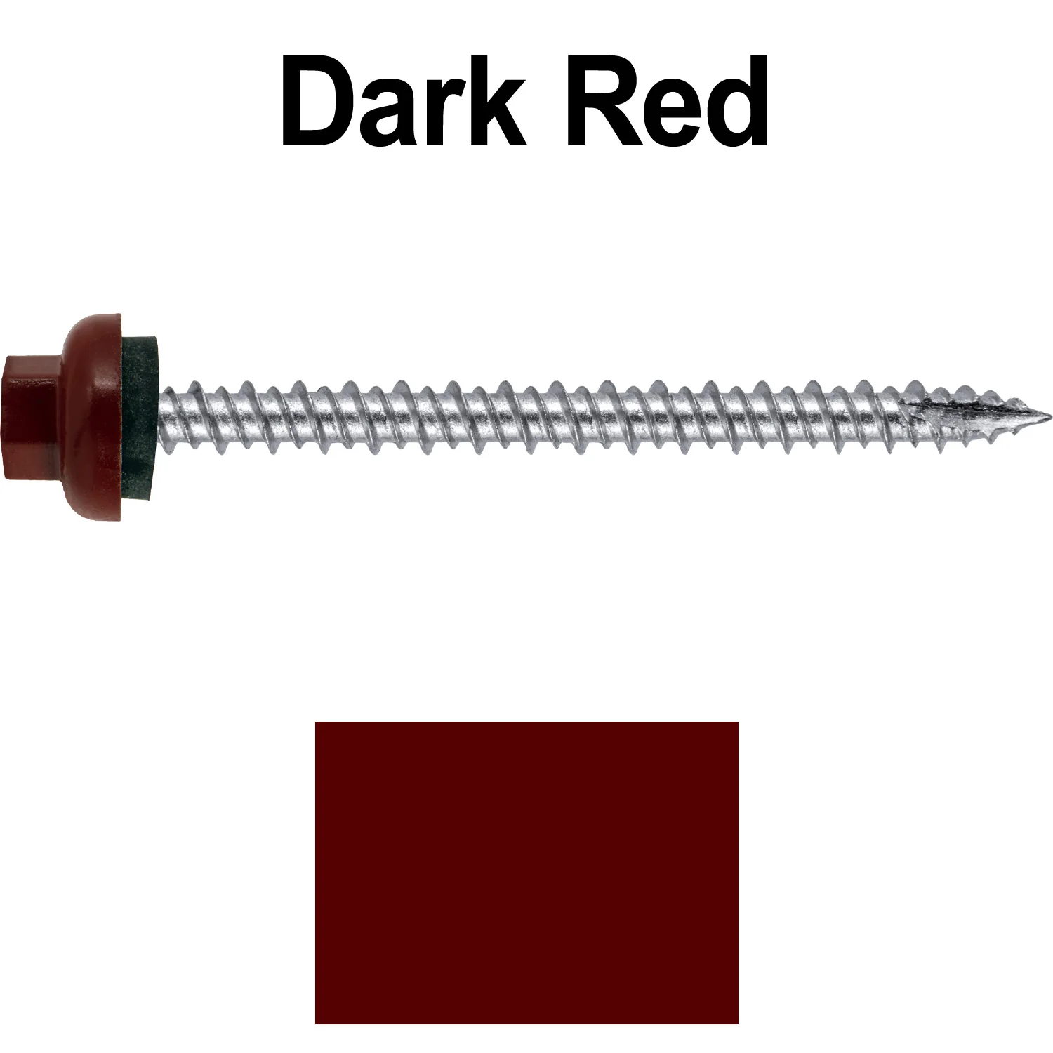 10 X 2-1/2" HI-LO Zinc Aluminum Cap Metal Roofing Screws - Hex Washer Head - Self starting/self tapping - EPDM washer. Colored head. - Image 81