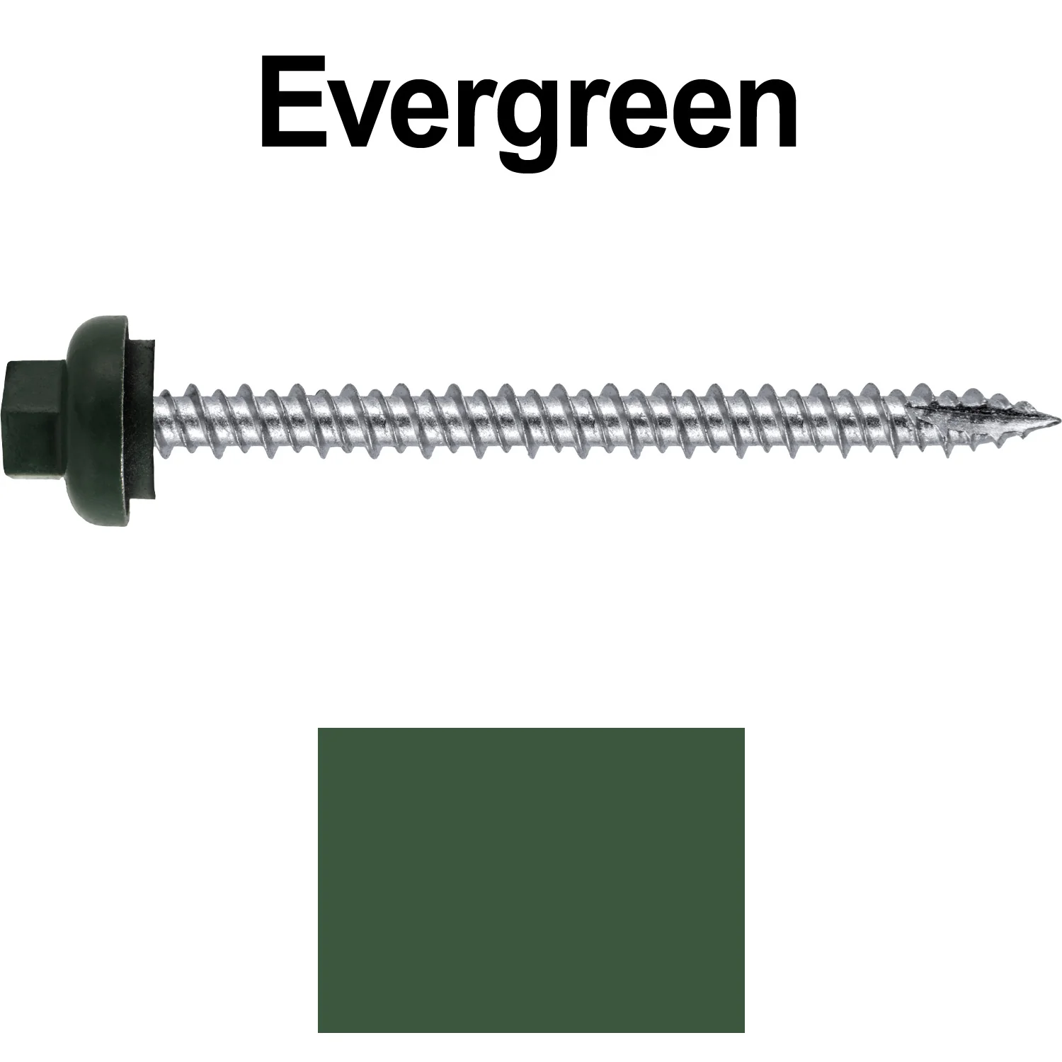10 X 2-1/2" HI-LO Zinc Aluminum Cap Metal Roofing Screws - Hex Washer Head - Self starting/self tapping - EPDM washer. Colored head. - Image 84