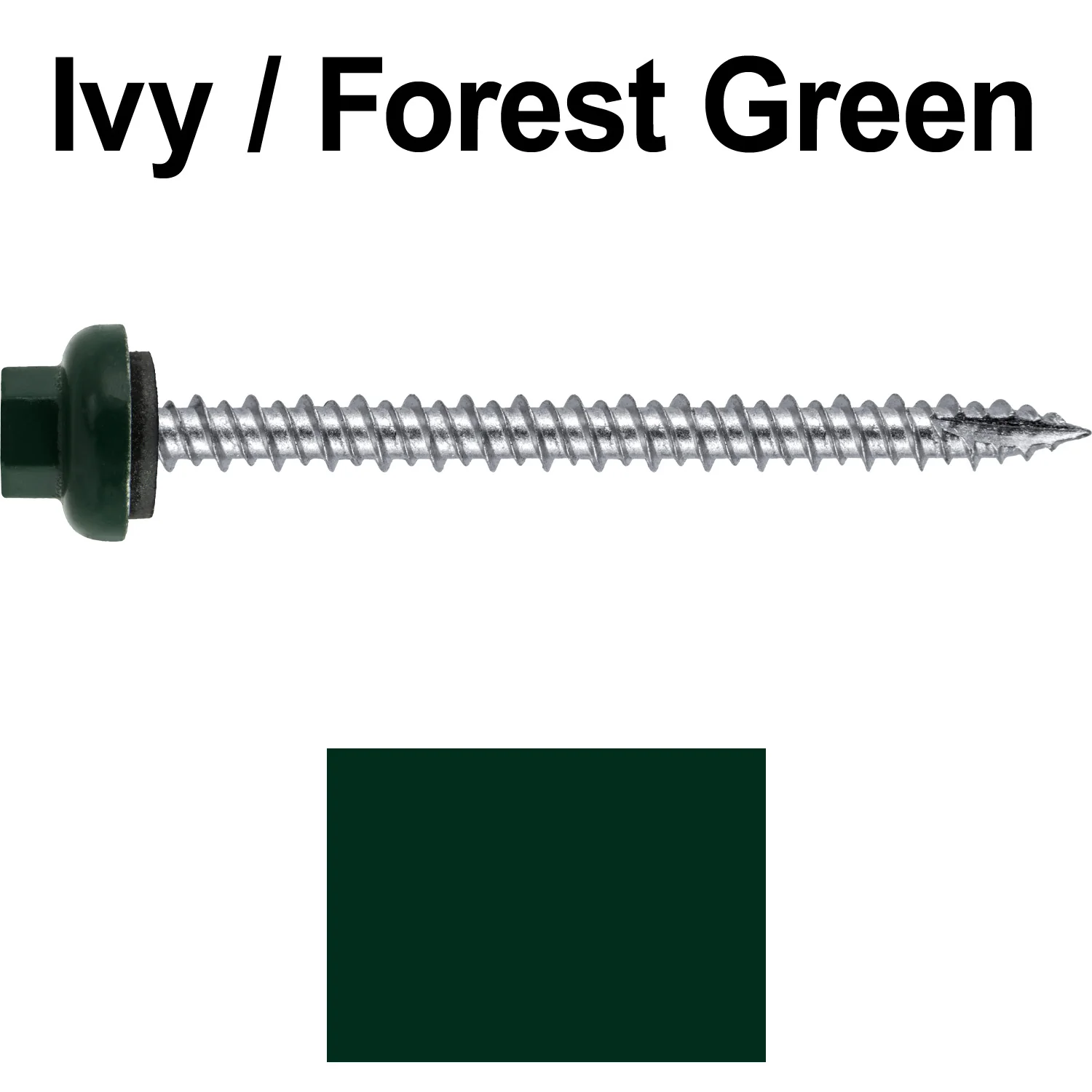 10 X 2-1/2" HI-LO Zinc Aluminum Cap Metal Roofing Screws - Hex Washer Head - Self starting/self tapping - EPDM washer. Colored head. - Image 98