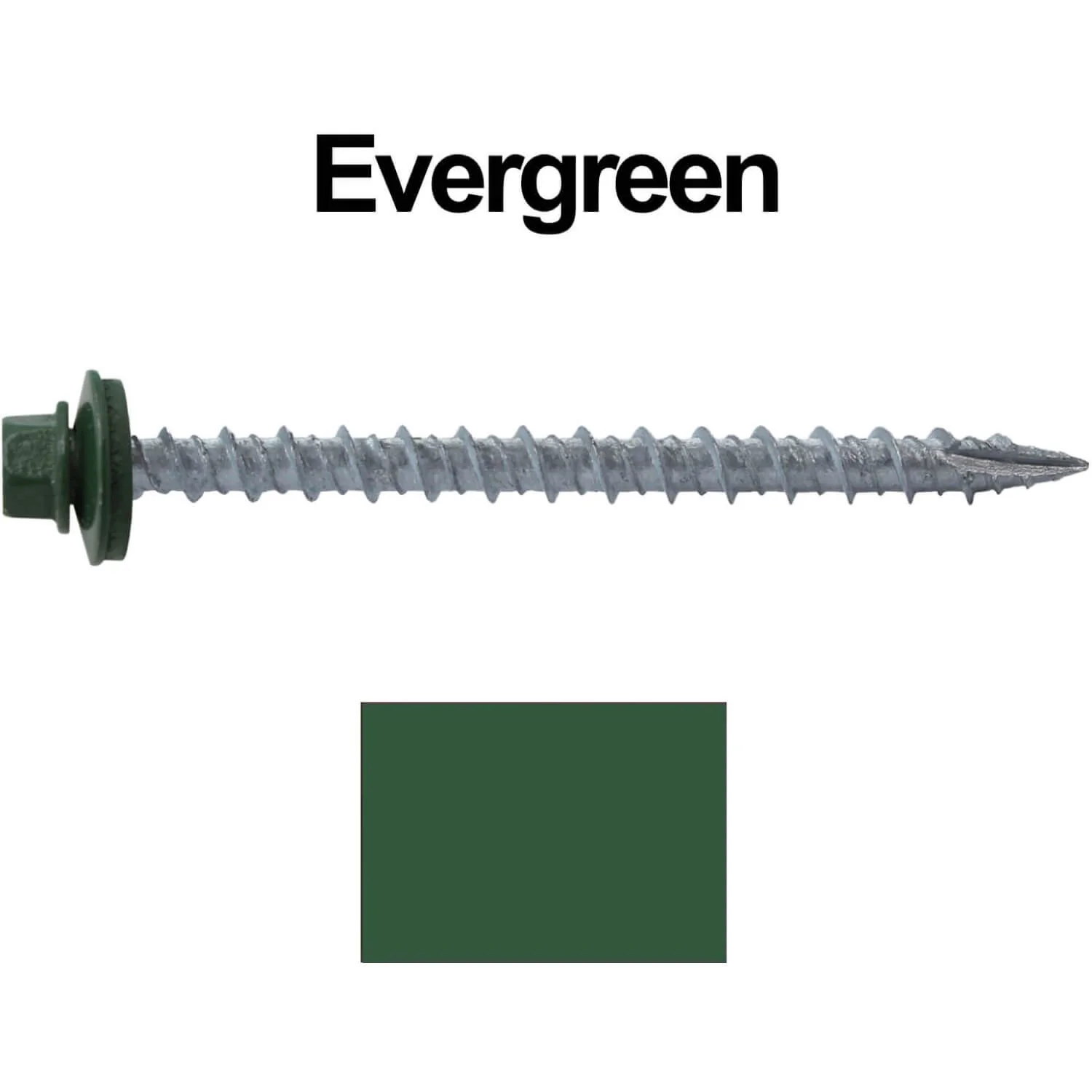 #10 x 2-1/2" Metal ROOFING SCREWS - Hex Washer Head - Self starting/self tapping - EPDM washer. Colored head. - Image 26