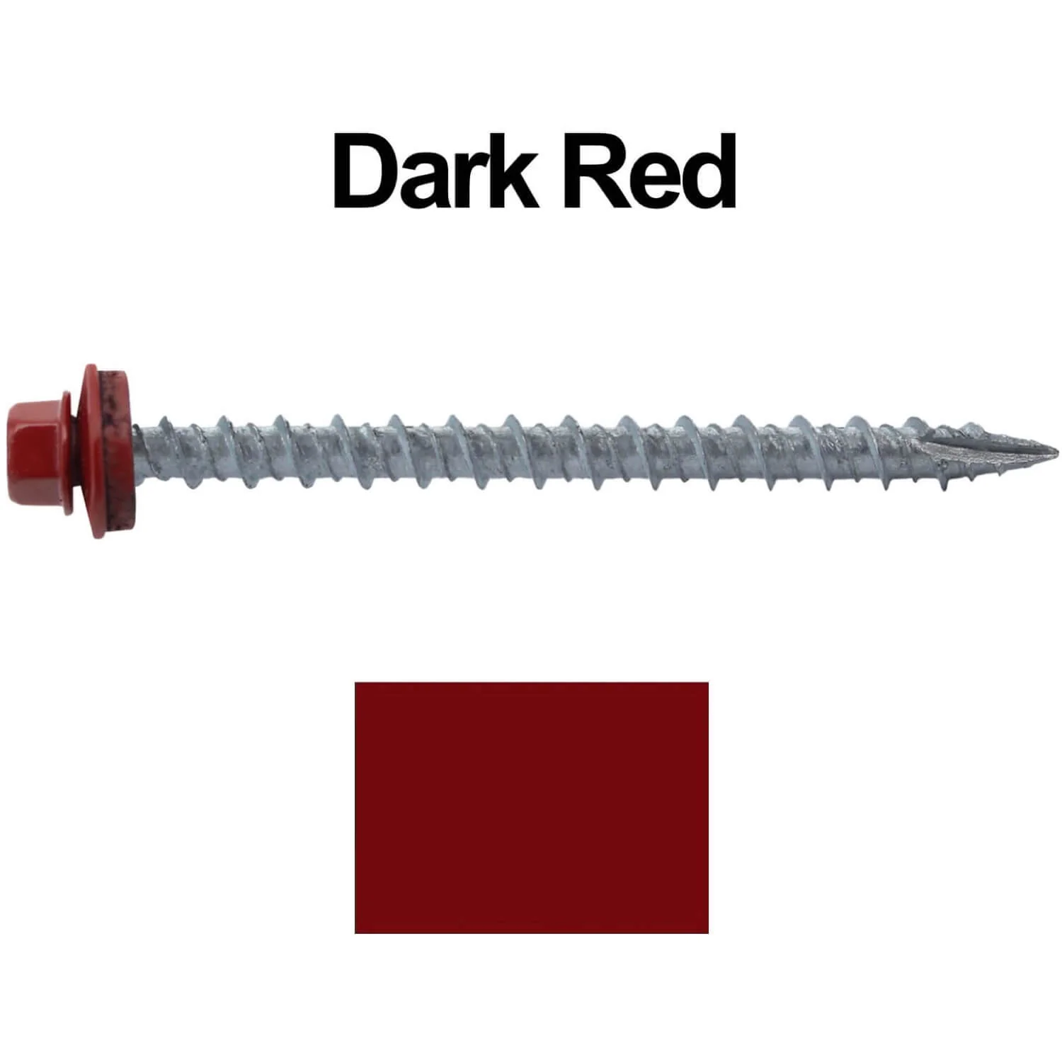 #10 x 2-1/2" Metal ROOFING SCREWS - Hex Washer Head - Self starting/self tapping - EPDM washer. Colored head. - Image 27