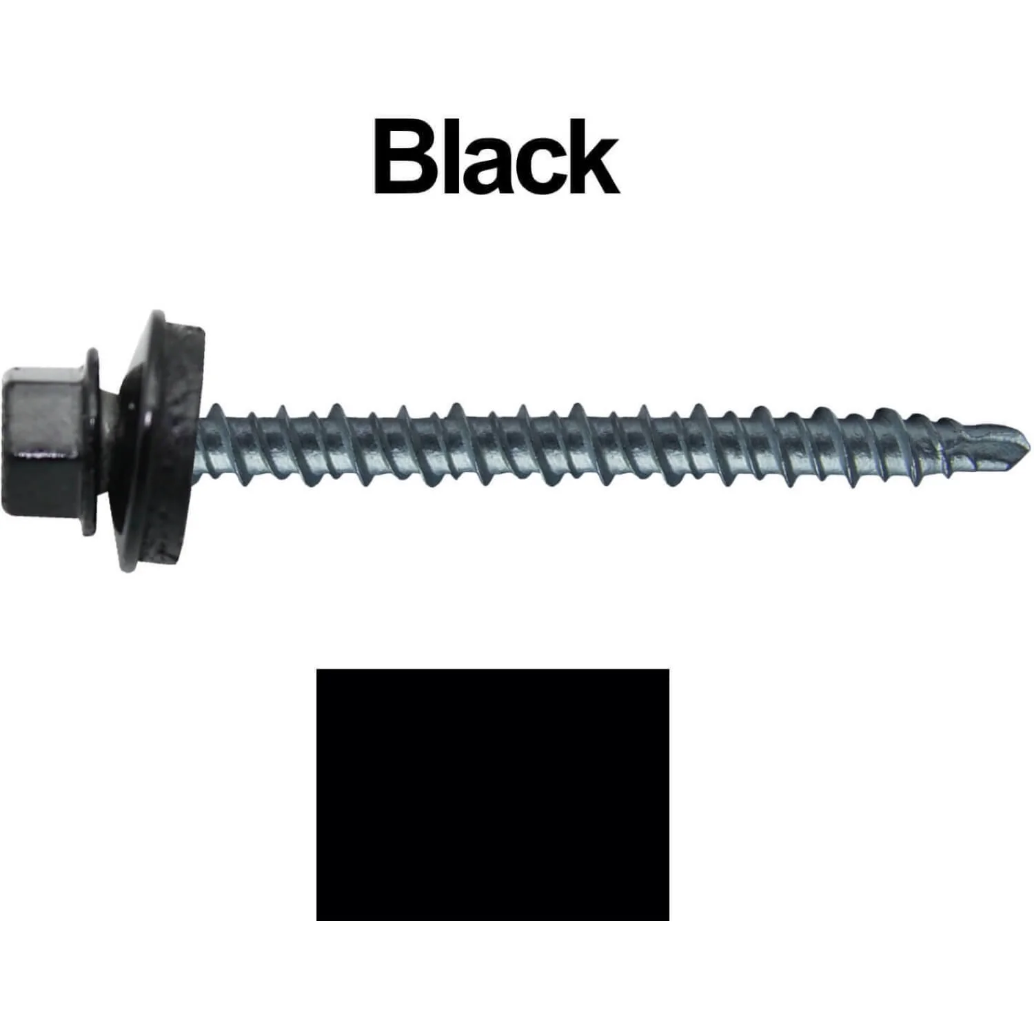 #10 x 2-1/2" Mini Driller Sheet Metal Roofing Screw - Hex Washer Head -  Self starting metal to wood siding screws. EPDM washer. Colored head. - Image 10