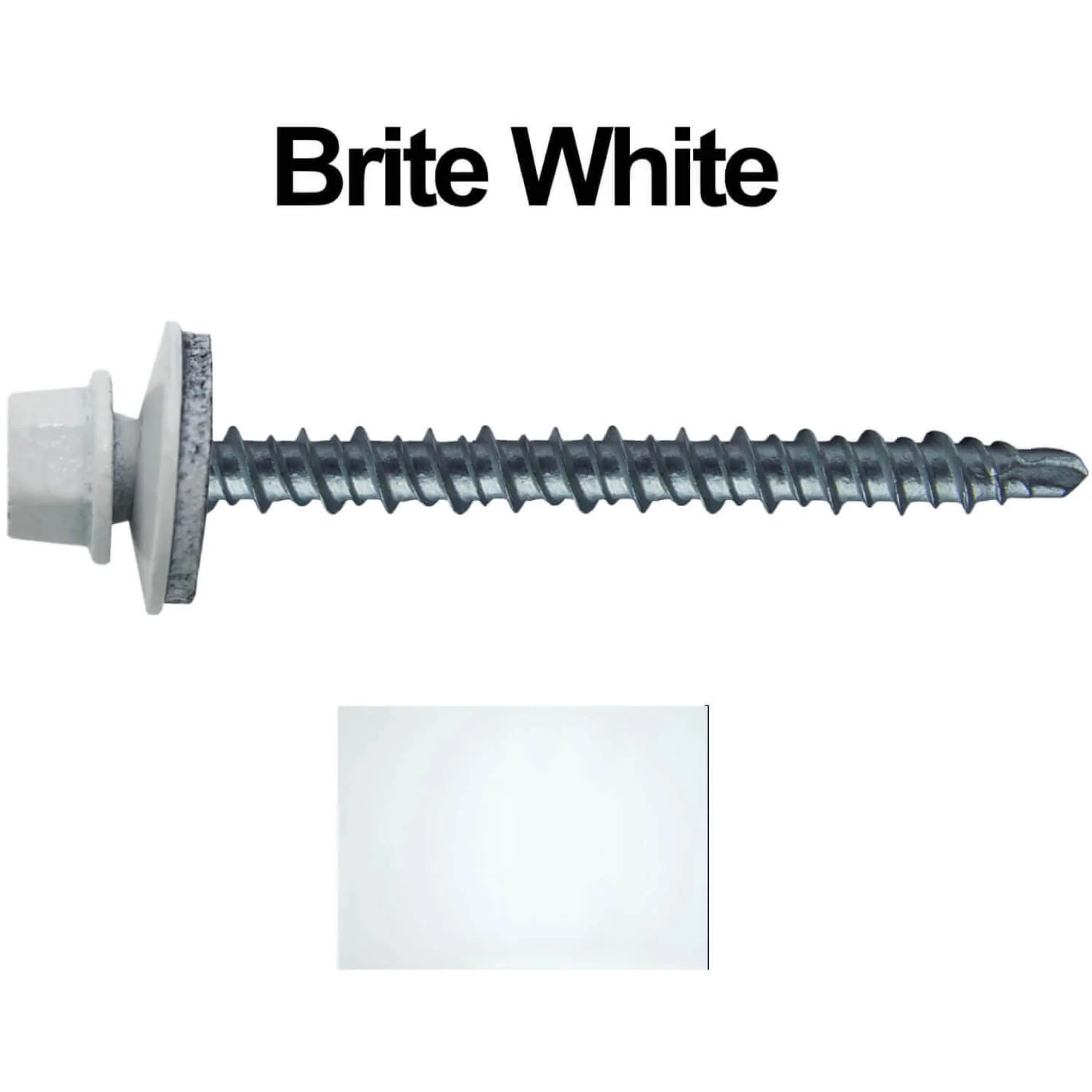 #10 x 2-1/2" Mini Driller Sheet Metal Roofing Screw - Hex Washer Head -  Self starting metal to wood siding screws. EPDM washer. Colored head. - Image 12