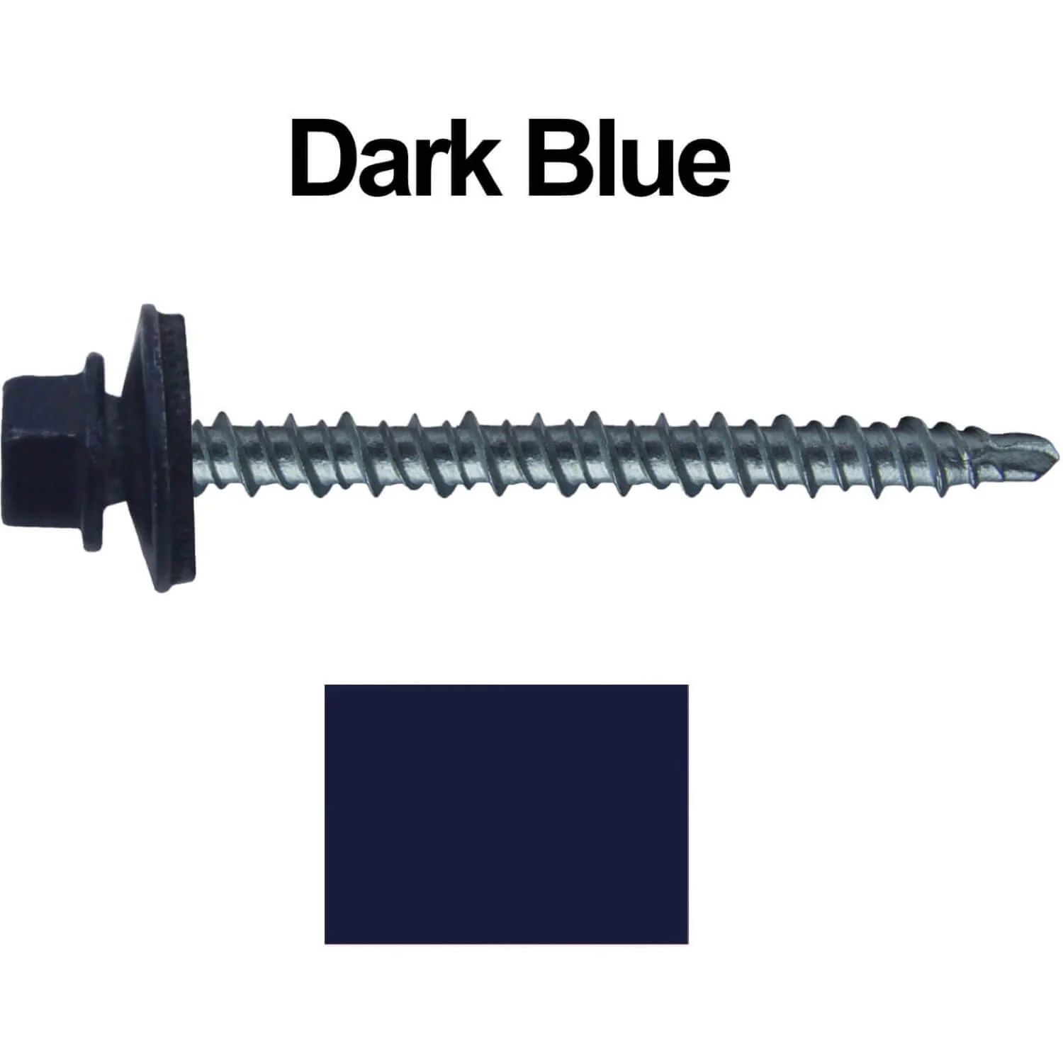 #10 x 2-1/2" Mini Driller Sheet Metal Roofing Screw - Hex Washer Head -  Self starting metal to wood siding screws. EPDM washer. Colored head. - Image 76