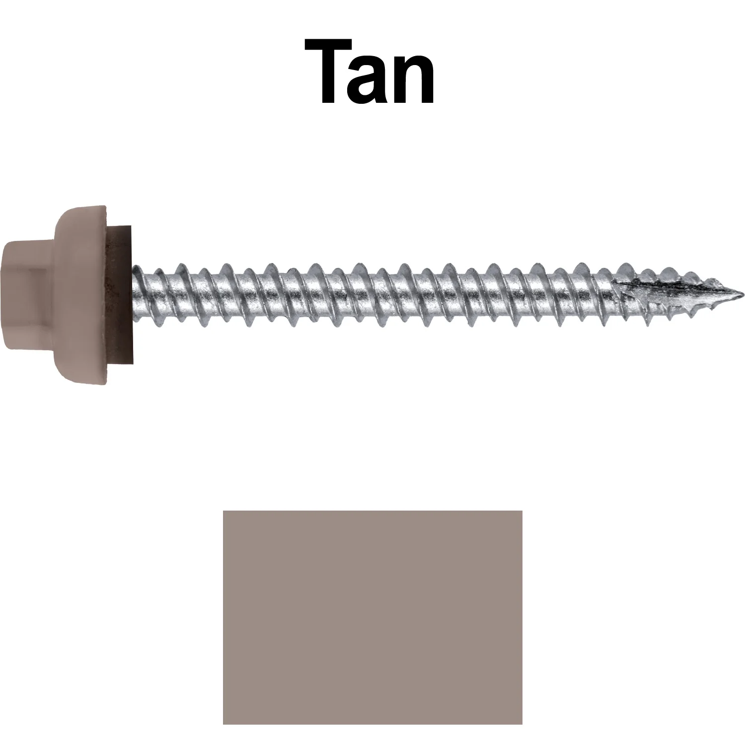 10 X 2“ HI-LO Zinc Aluminum Cap Metal Roofing Screws - Hex Washer Head - Self starting/self tapping - EPDM washer. Colored head. - Image 44