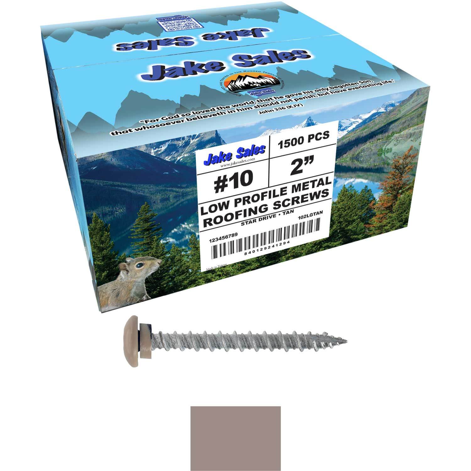 10 x 2" LOW PROFILE Star Head Roofing Screws - HI-LO Thread - Metal To Wood - T25 Torx Drive Head - EPDM washer. - Image 125