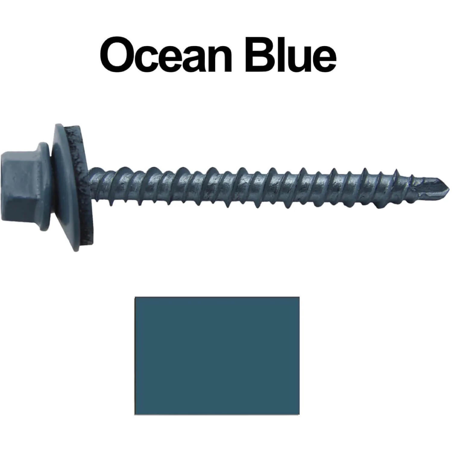 #10 x 2" Mini Driller Sheet Metal Roofing Screw - Hex Washer Head -  Self starting metal to wood siding screws. EPDM washer. Colored head. - Image 35