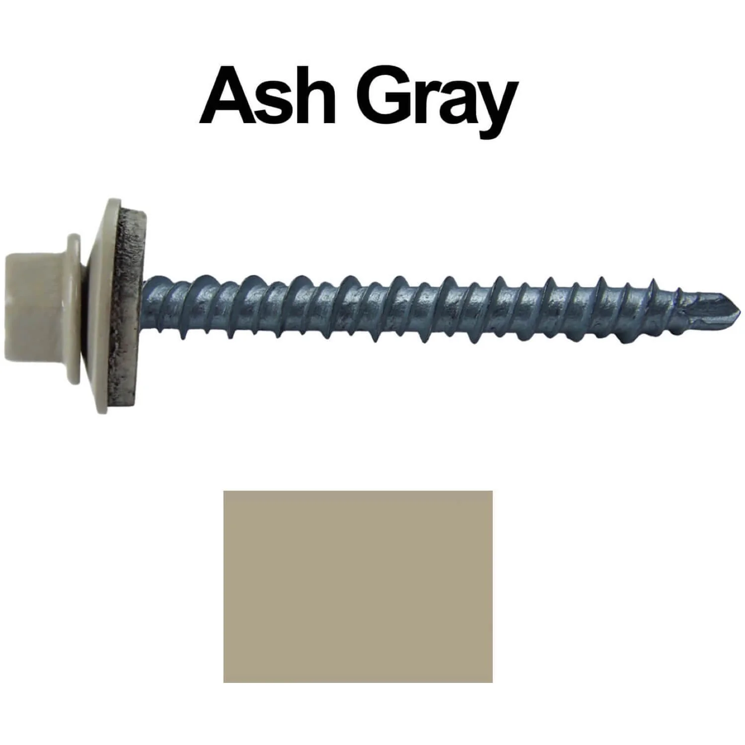 #10 x 2" Mini Driller Sheet Metal Roofing Screw - Hex Washer Head -  Self starting metal to wood siding screws. EPDM washer. Colored head. - Image 51