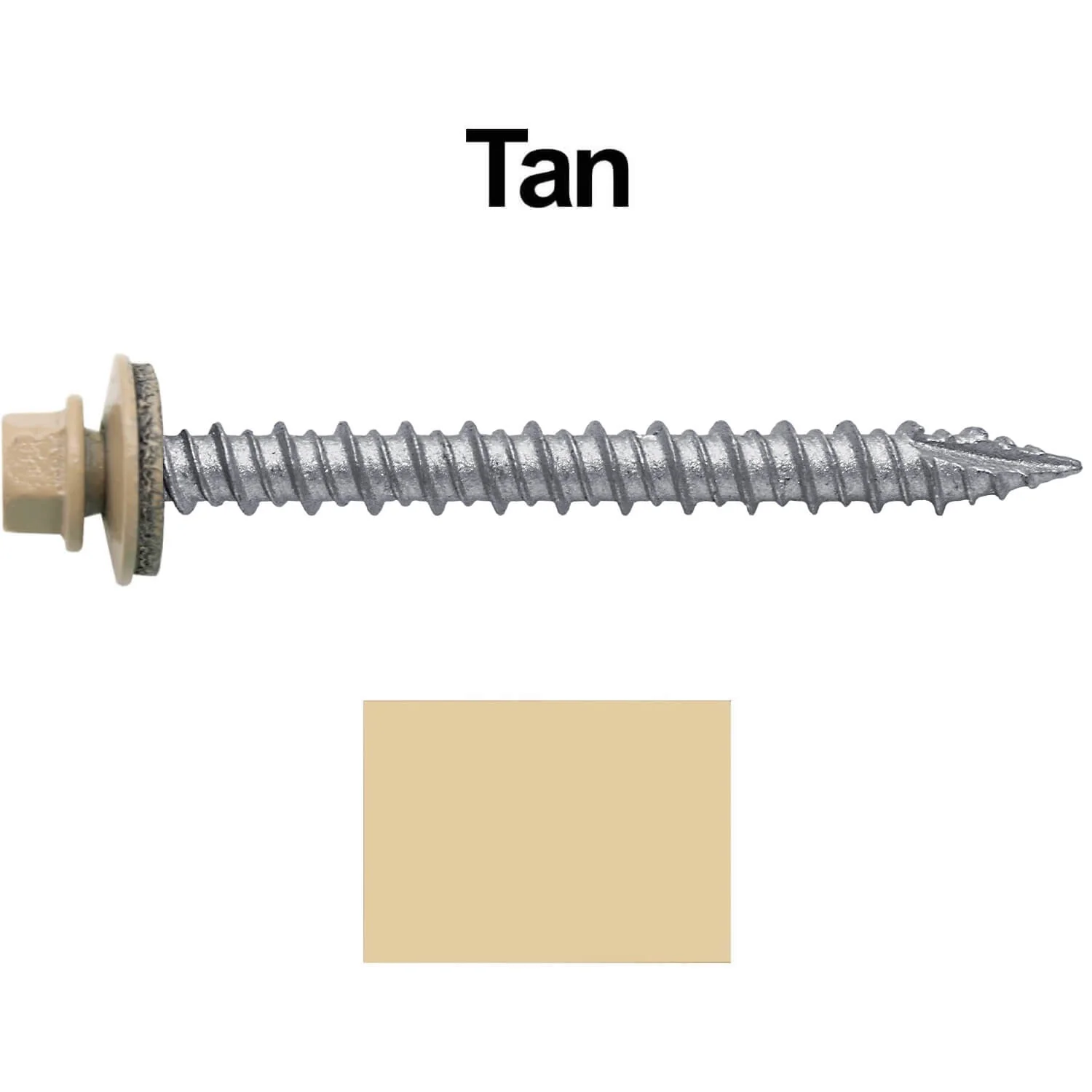 #10 x 2" Metal ROOFING SCREWS - Hex Washer Head - Self starting/self tapping - EPDM washer. Colored head. - Image 22