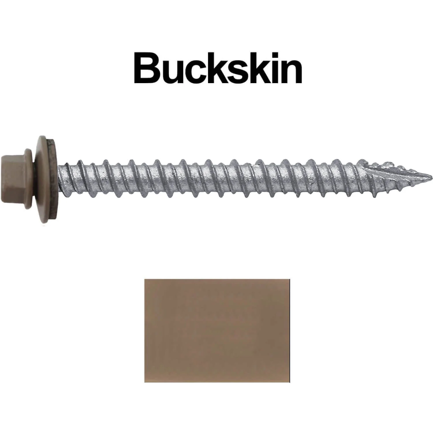 #10 x 2" Metal ROOFING SCREWS - Hex Washer Head - Self starting/self tapping - EPDM washer. Colored head. - Image 33