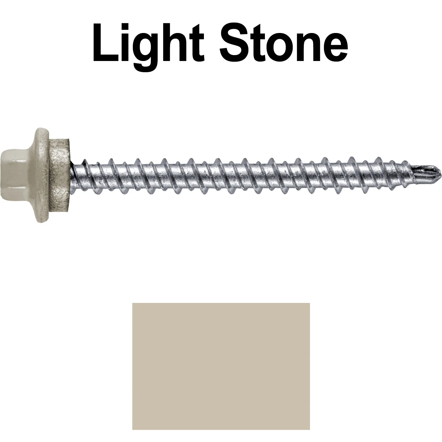 #10 x 2" Stainless Steel Mini Driller Sheet Metal Roofing Screw - Hex Washer Cap - Self starting metal to wood siding screws - EPDM washer. Colored head. - Image 35