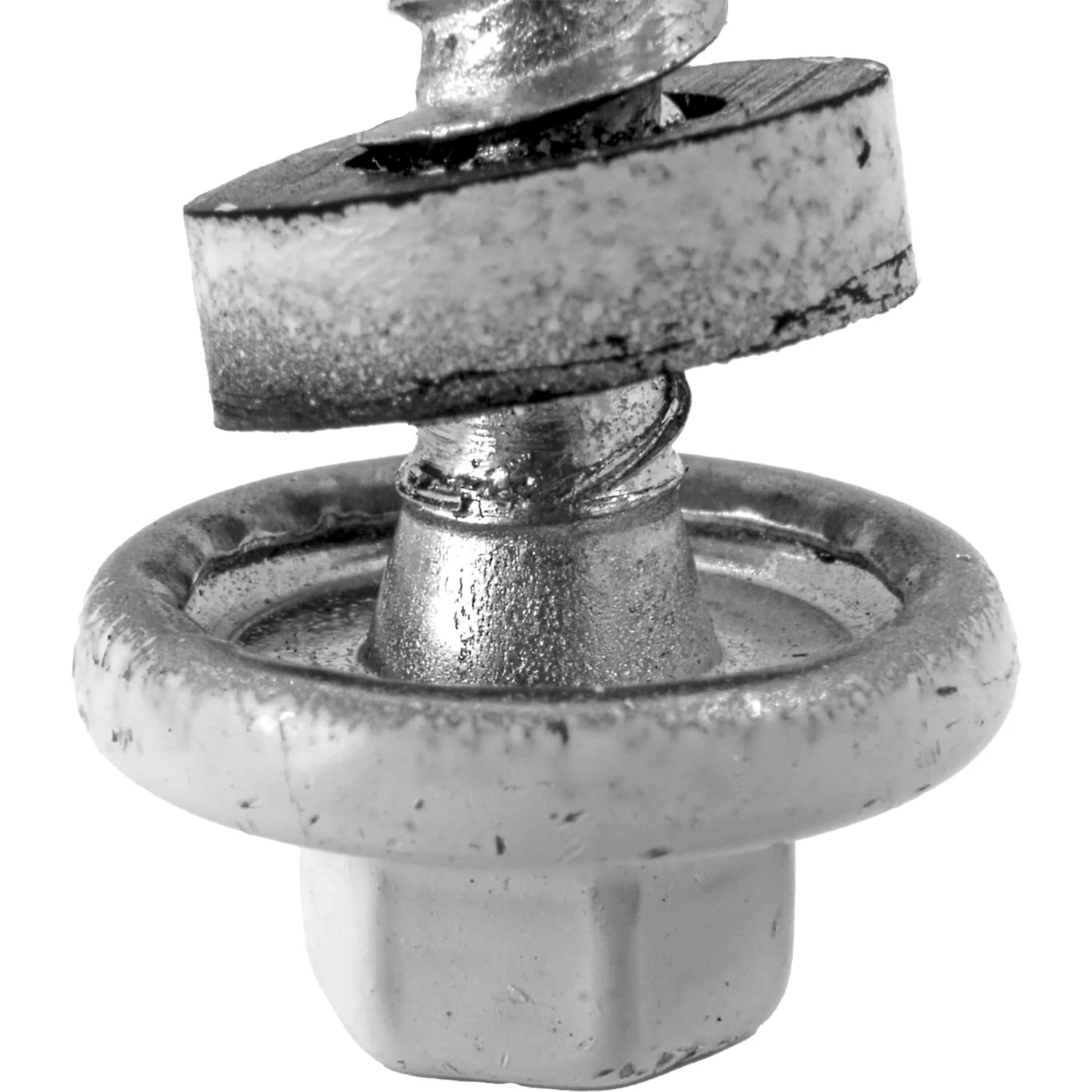 #10 x 2" Stainless Steel Mini Driller Sheet Metal Roofing Screw - Hex Washer Cap - Self starting metal to wood siding screws - EPDM washer. Colored head. - Image 4