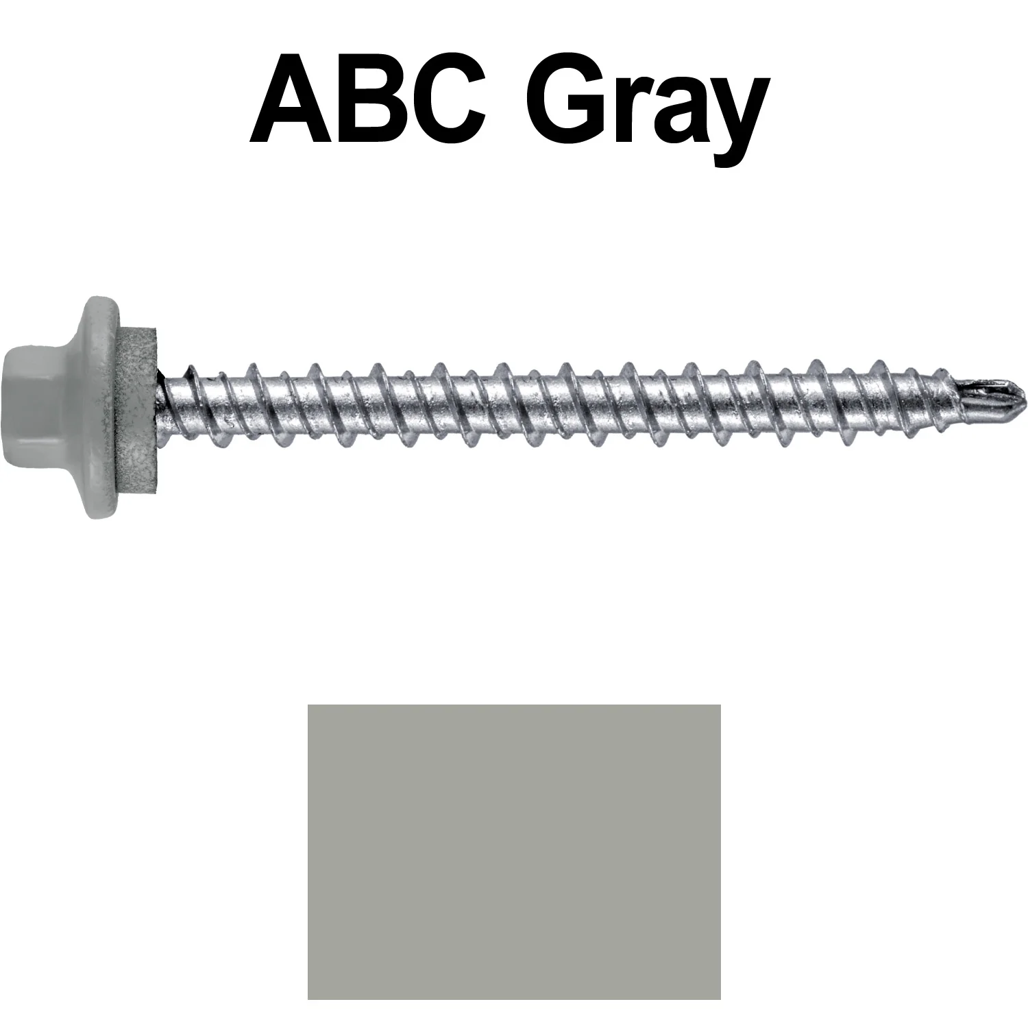 #10 x 2" Stainless Steel Mini Driller Sheet Metal Roofing Screw - Hex Washer Cap - Self starting metal to wood siding screws - EPDM washer. Colored head. - Image 49