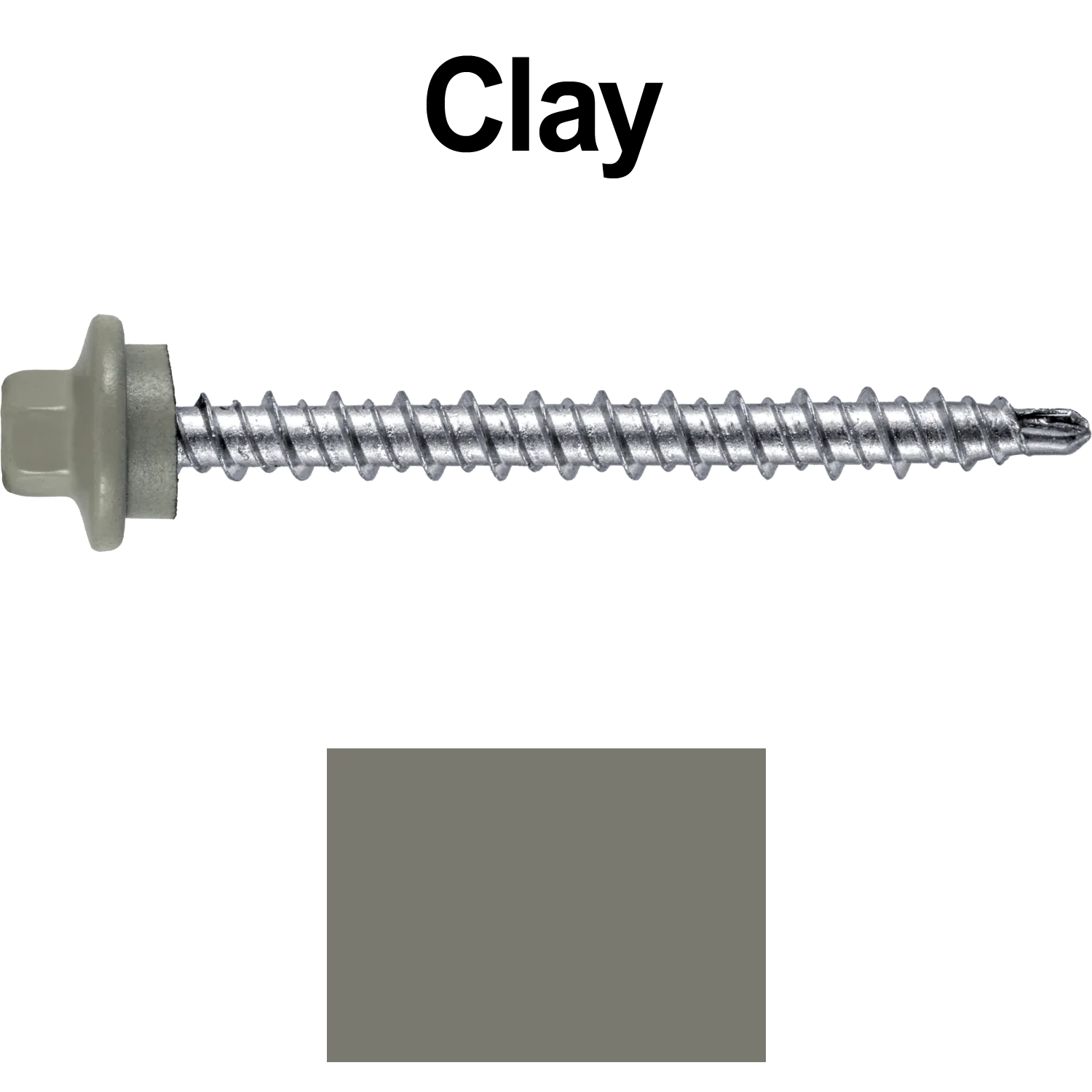 #10 x 2" Stainless Steel Mini Driller Sheet Metal Roofing Screw - Hex Washer Cap - Self starting metal to wood siding screws - EPDM washer. Colored head. - Image 68
