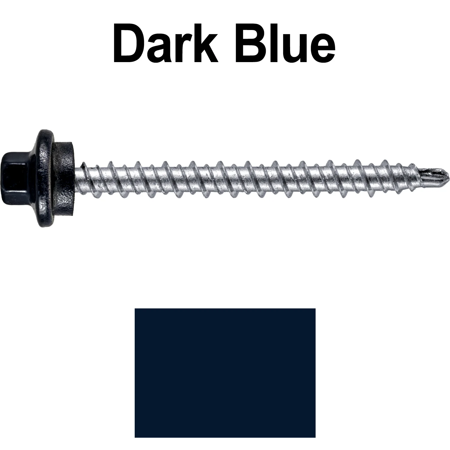 #10 x 2" Stainless Steel Mini Driller Sheet Metal Roofing Screw - Hex Washer Cap - Self starting metal to wood siding screws - EPDM washer. Colored head. - Image 76