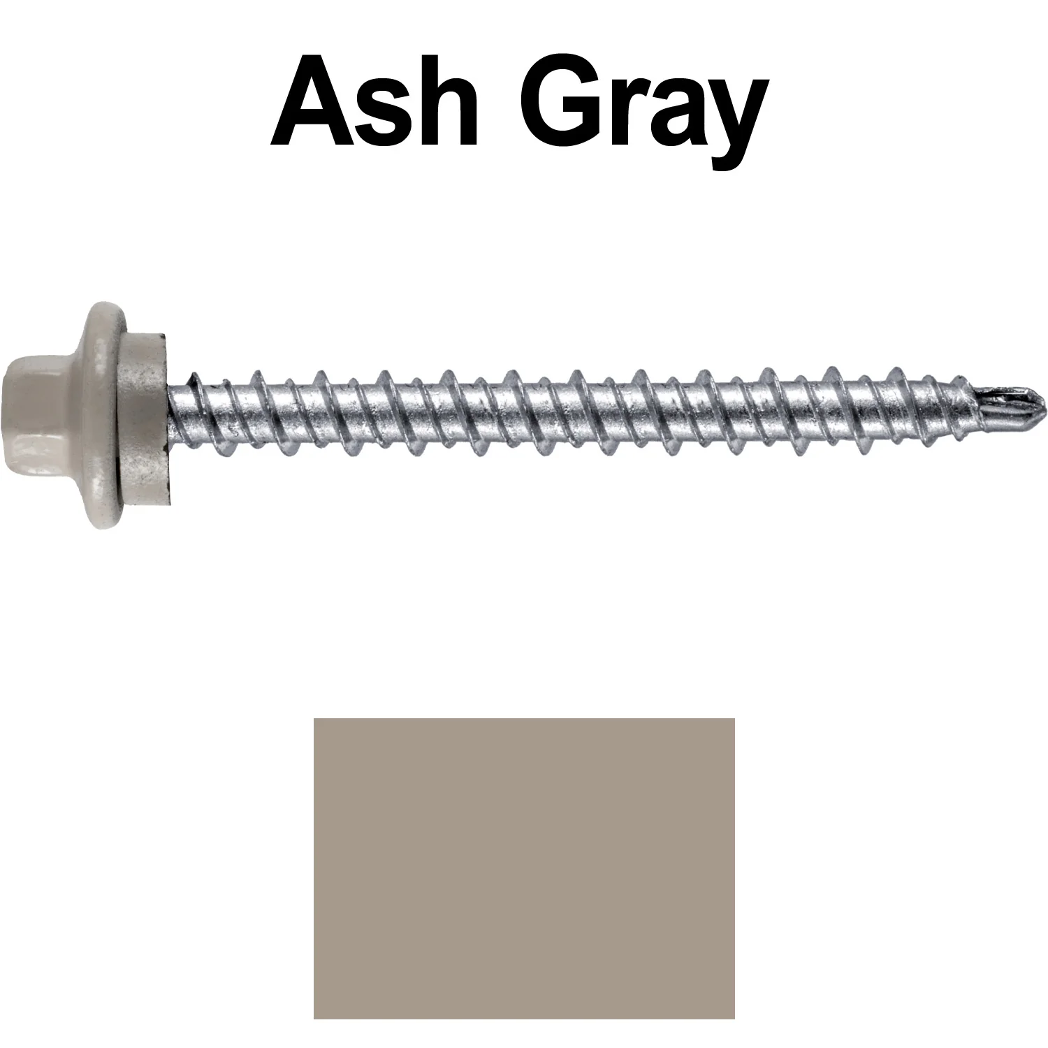 #10 x 2" Stainless Steel Mini Driller Sheet Metal Roofing Screw - Hex Washer Cap - Self starting metal to wood siding screws - EPDM washer. Colored head. - Image 9