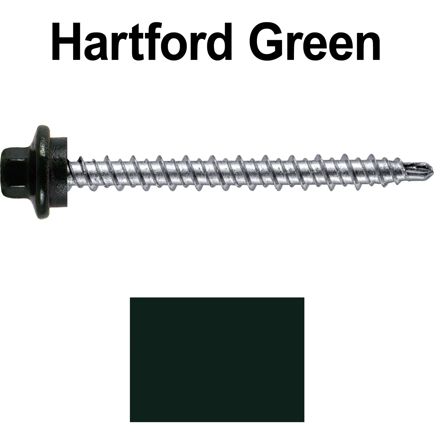 #10 x 2" Stainless Steel Mini Driller Sheet Metal Roofing Screw - Hex Washer Cap - Self starting metal to wood siding screws - EPDM washer. Colored head. - Image 91