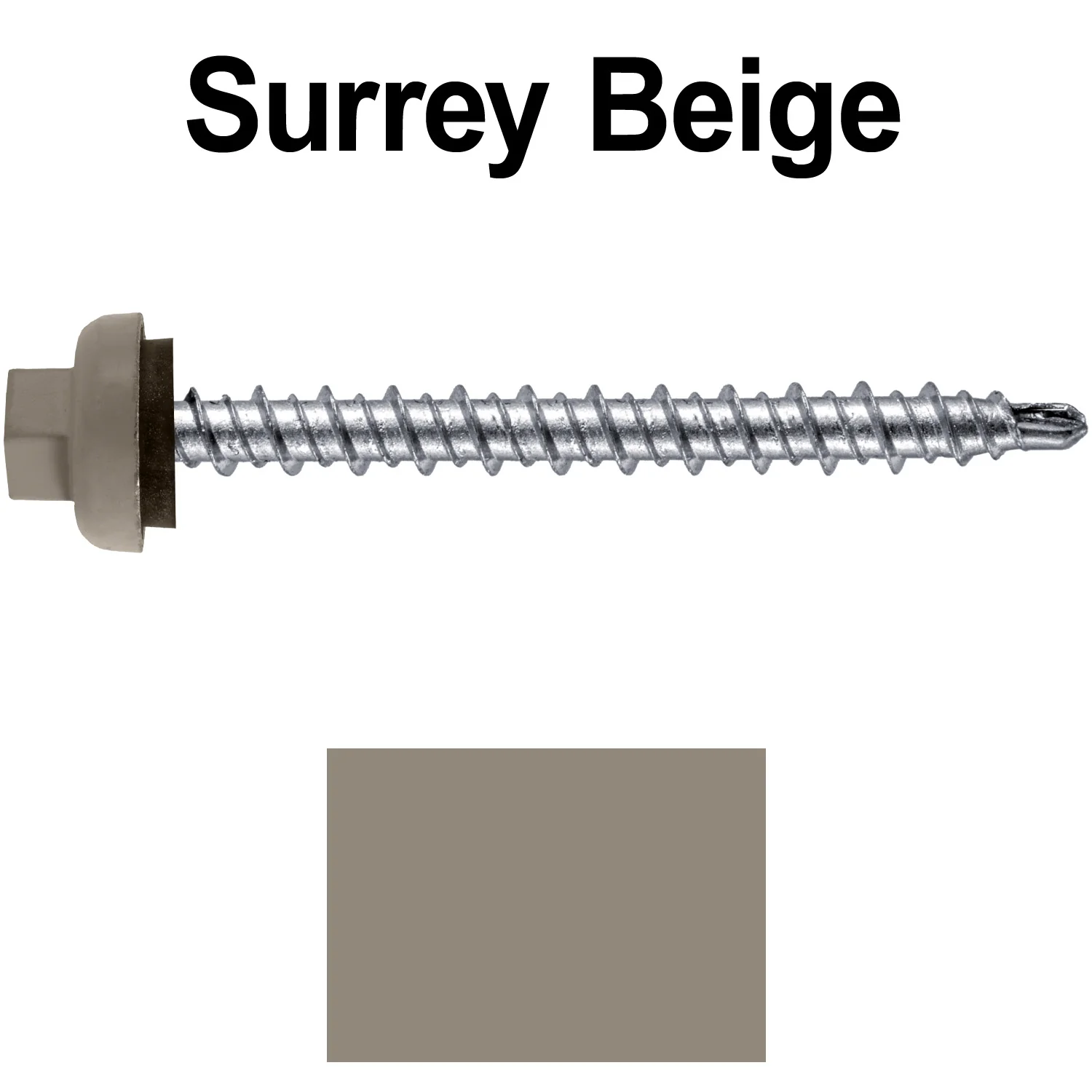 10 X 2” Zinc Aluminum Cap MINI-DRILLER Roofing Screws HI-LO THREAD Zinc Plated Carbon Steel Shank - EPDM Washer - Colored head - Image 122
