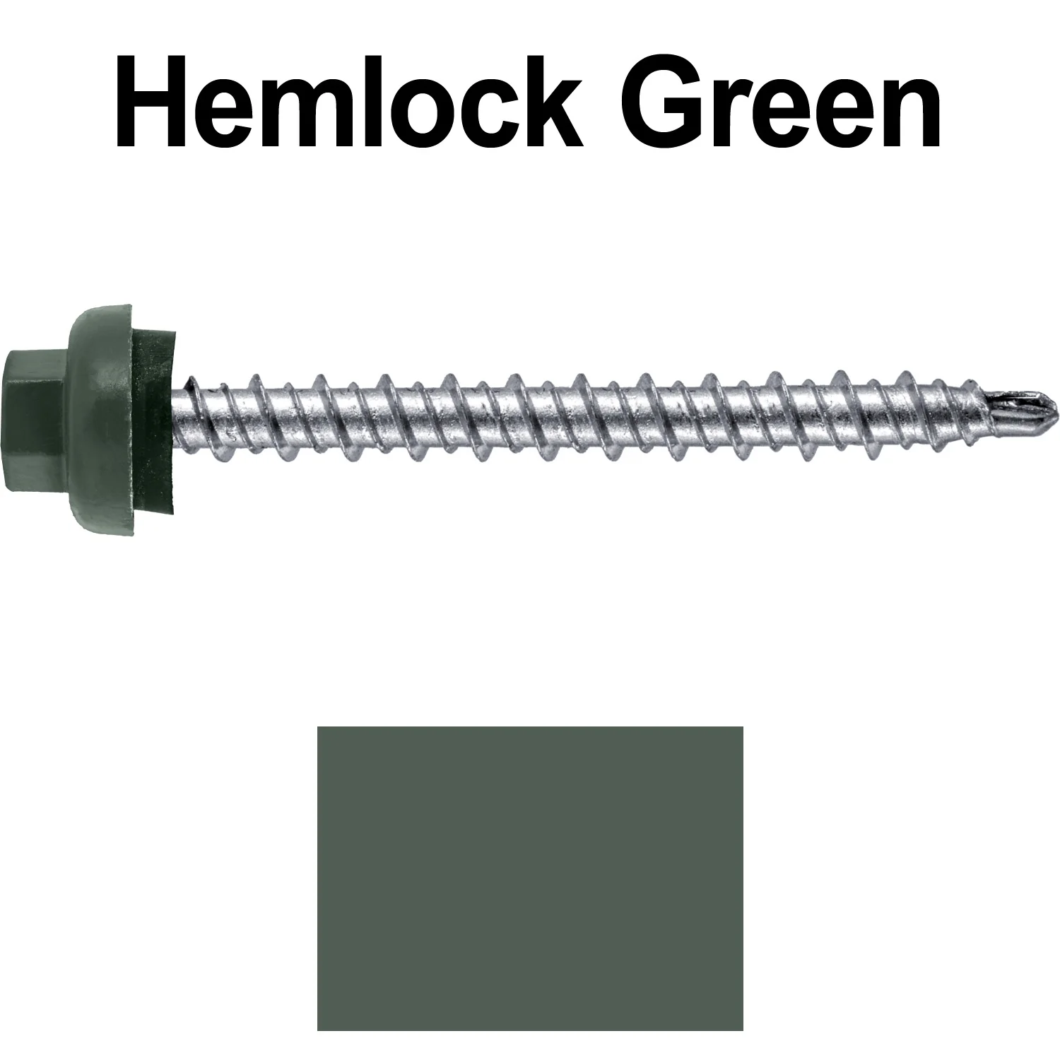 10 X 2” Zinc Aluminum Cap MINI-DRILLER Roofing Screws HI-LO THREAD Zinc Plated Carbon Steel Shank - EPDM Washer - Colored head - Image 39