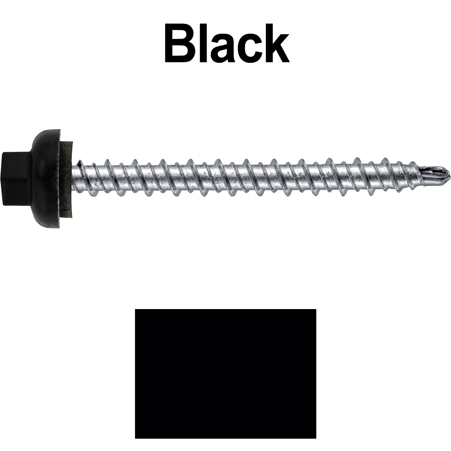 10 X 2” Zinc Aluminum Cap MINI-DRILLER Roofing Screws HI-LO THREAD Zinc Plated Carbon Steel Shank - EPDM Washer - Colored head - Image 54