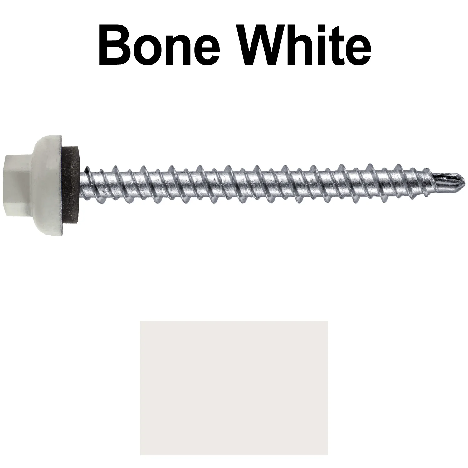 10 X 2” Zinc Aluminum Cap MINI-DRILLER Roofing Screws HI-LO THREAD Zinc Plated Carbon Steel Shank - EPDM Washer - Colored head - Image 55