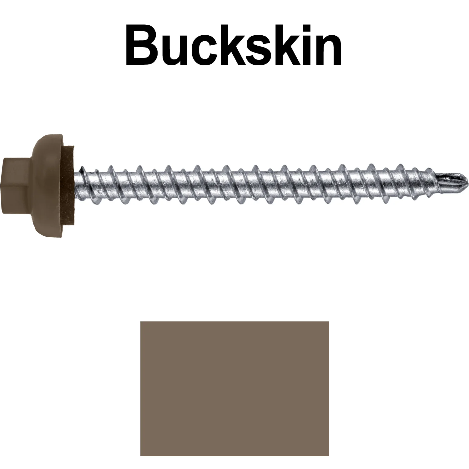 10 X 2” Zinc Aluminum Cap MINI-DRILLER Roofing Screws HI-LO THREAD Zinc Plated Carbon Steel Shank - EPDM Washer - Colored head - Image 62