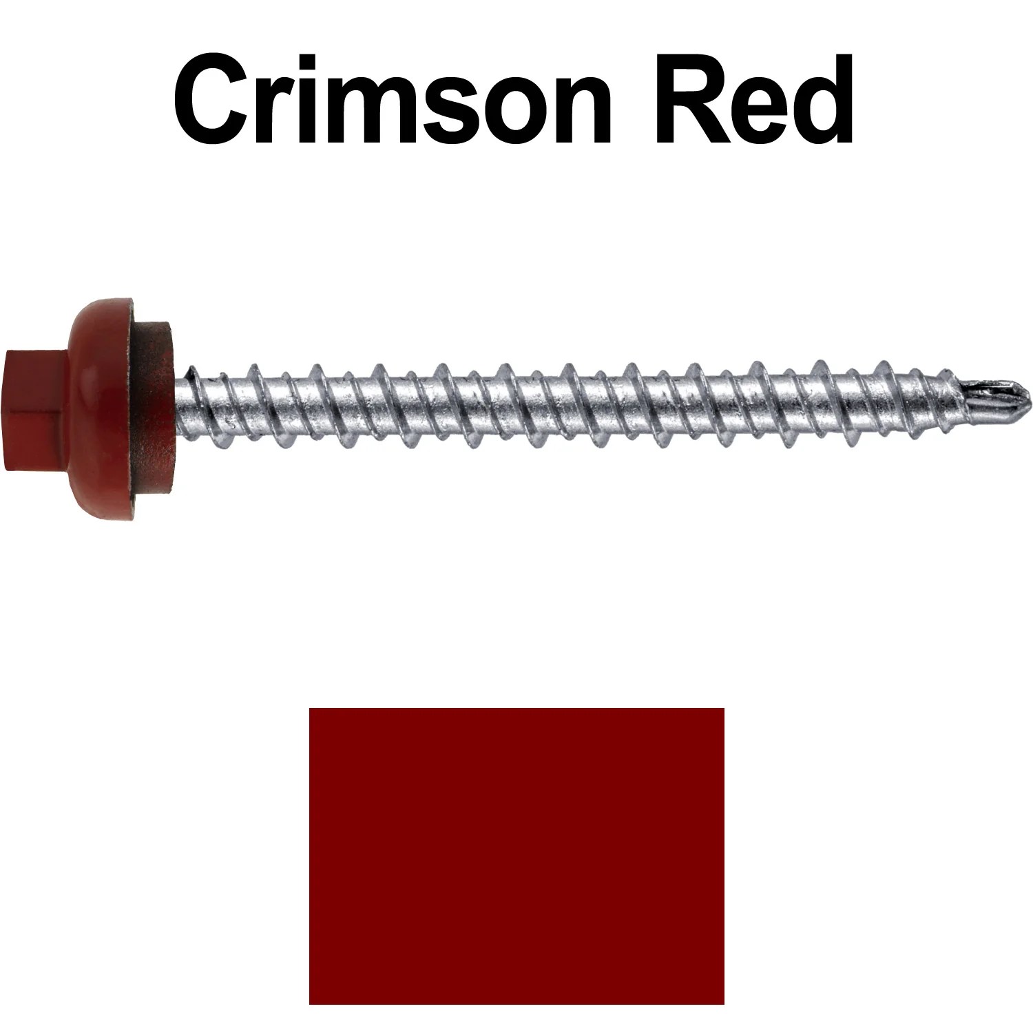 10 X 2” Zinc Aluminum Cap MINI-DRILLER Roofing Screws HI-LO THREAD Zinc Plated Carbon Steel Shank - EPDM Washer - Colored head - Image 73