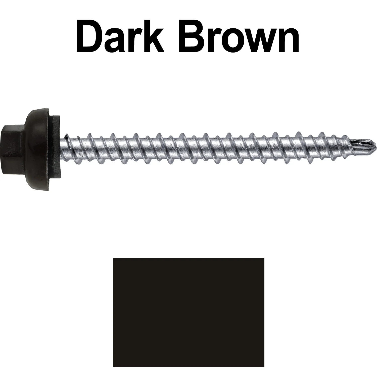 10 X 2” Zinc Aluminum Cap MINI-DRILLER Roofing Screws HI-LO THREAD Zinc Plated Carbon Steel Shank - EPDM Washer - Colored head - Image 80