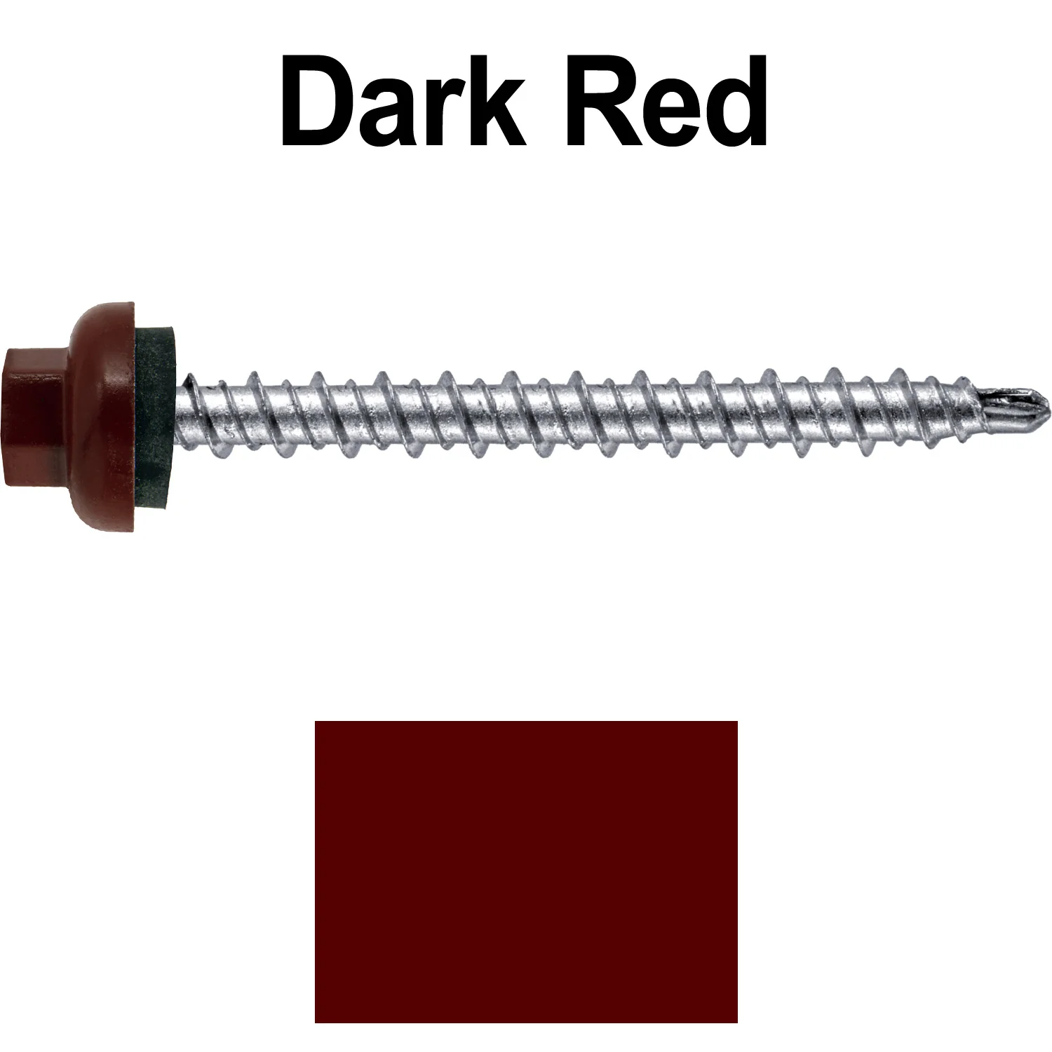 10 X 2” Zinc Aluminum Cap MINI-DRILLER Roofing Screws HI-LO THREAD Zinc Plated Carbon Steel Shank - EPDM Washer - Colored head - Image 82